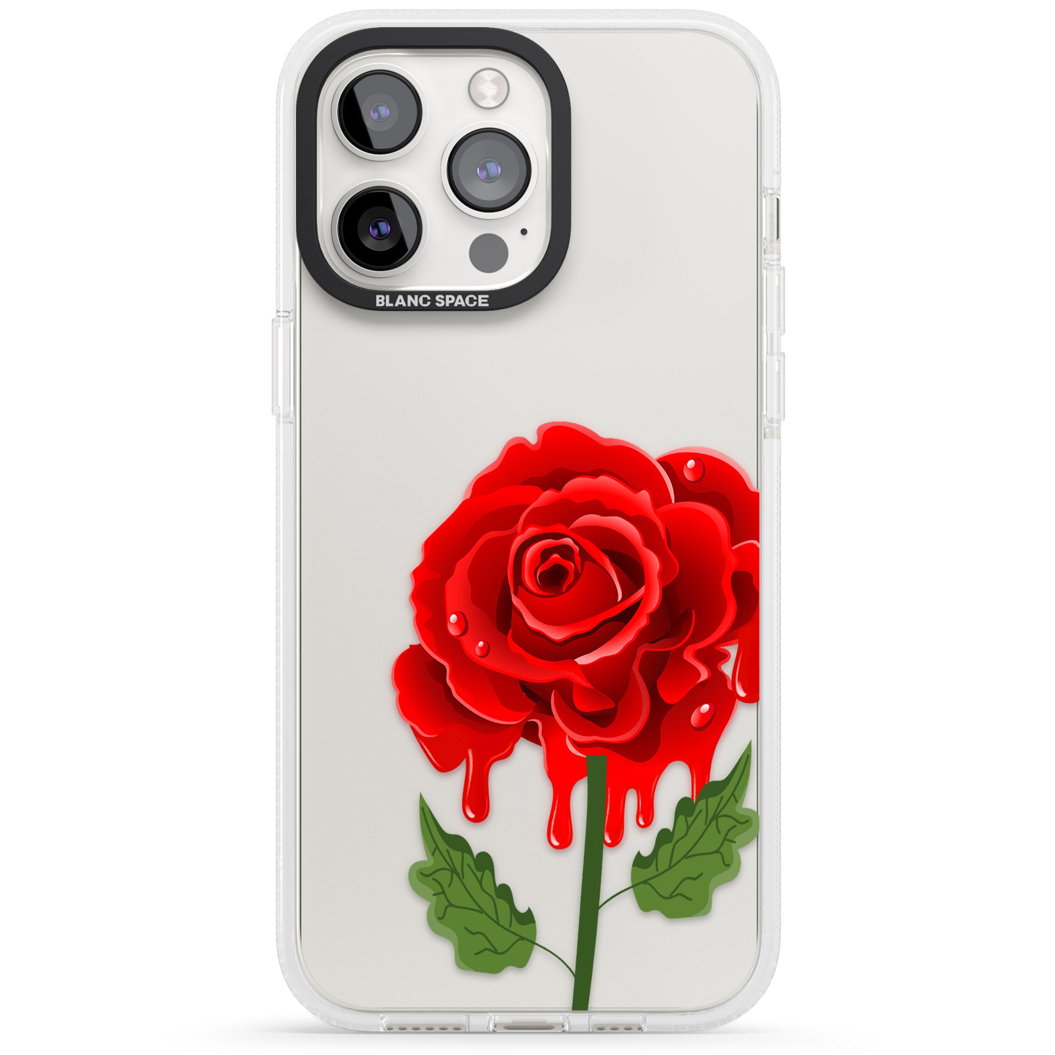Melting Rose iPhone 15 Pro Max / 15 Pro / 14 Pro Max / 14 Pro / 13 Pro Clear Case Impact Air - Blanc Space