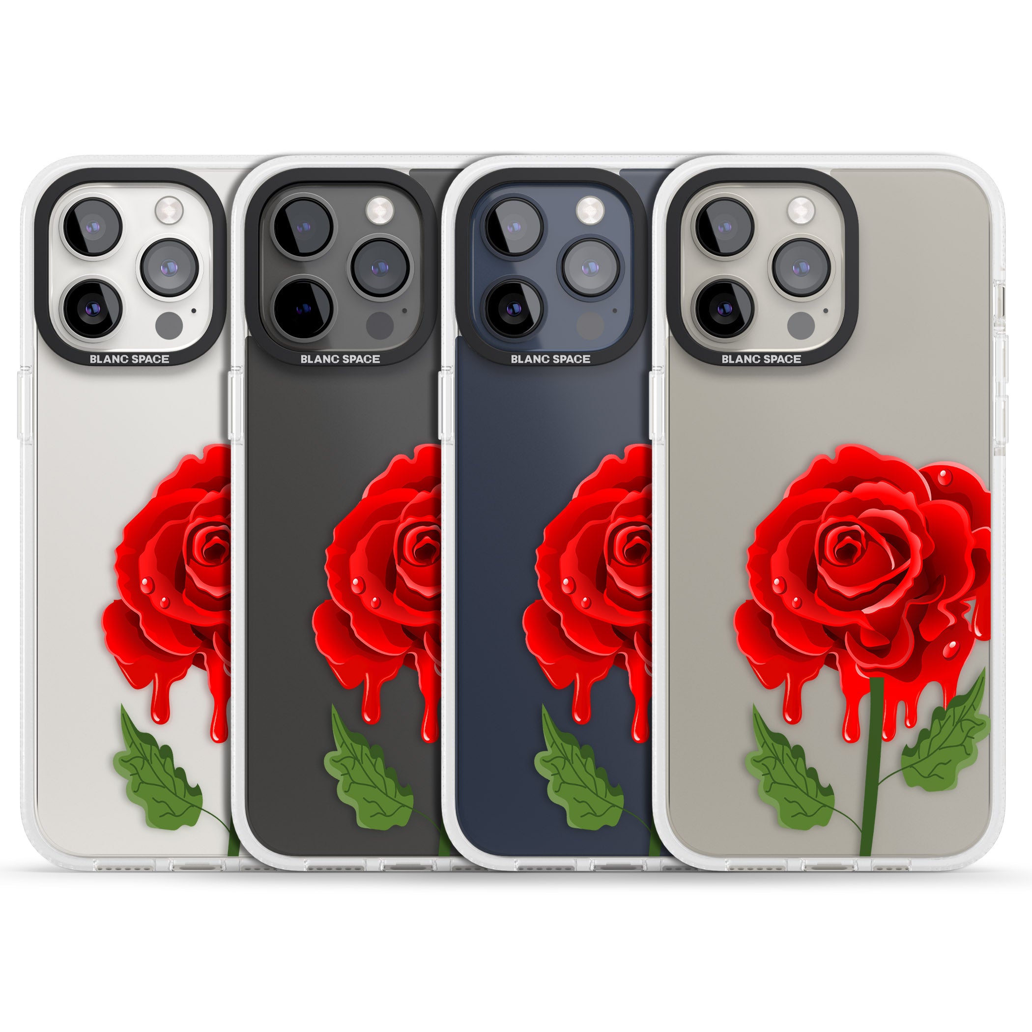 Melting Rose iPhone 15 Pro Max / 15 Pro / 14 Pro Max / 14 Pro / 13 Pro Clear Case Impact Air - Blanc Space