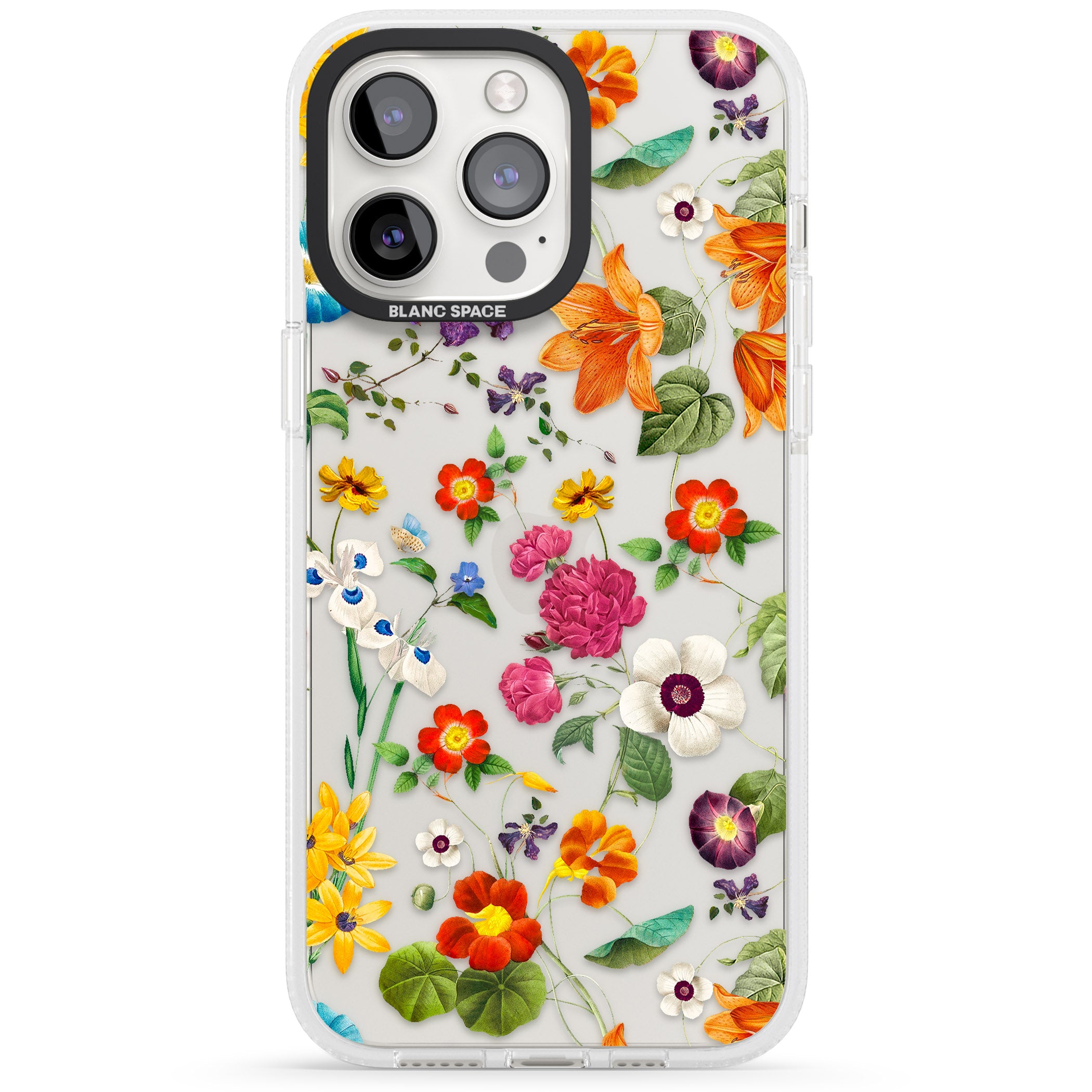 Whimsical Wildflowers iPhone 15 Pro Max / 15 Pro / 14 Pro Max / 14 Pro / 13 Pro Clear Case Impact Air - Blanc Space