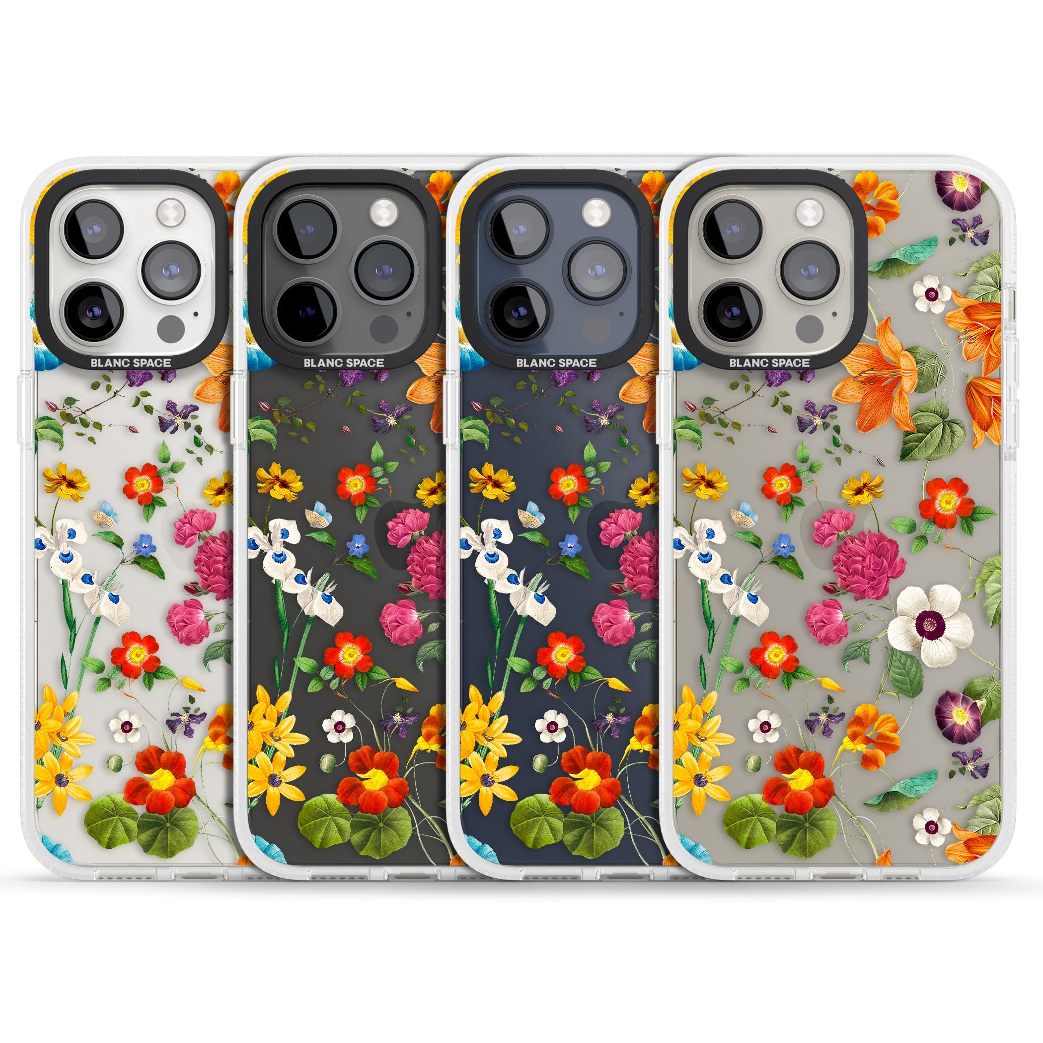 Whimsical Wildflowers iPhone 15 Pro Max / 15 Pro / 14 Pro Max / 14 Pro / 13 Pro Clear Case Impact Air - Blanc Space