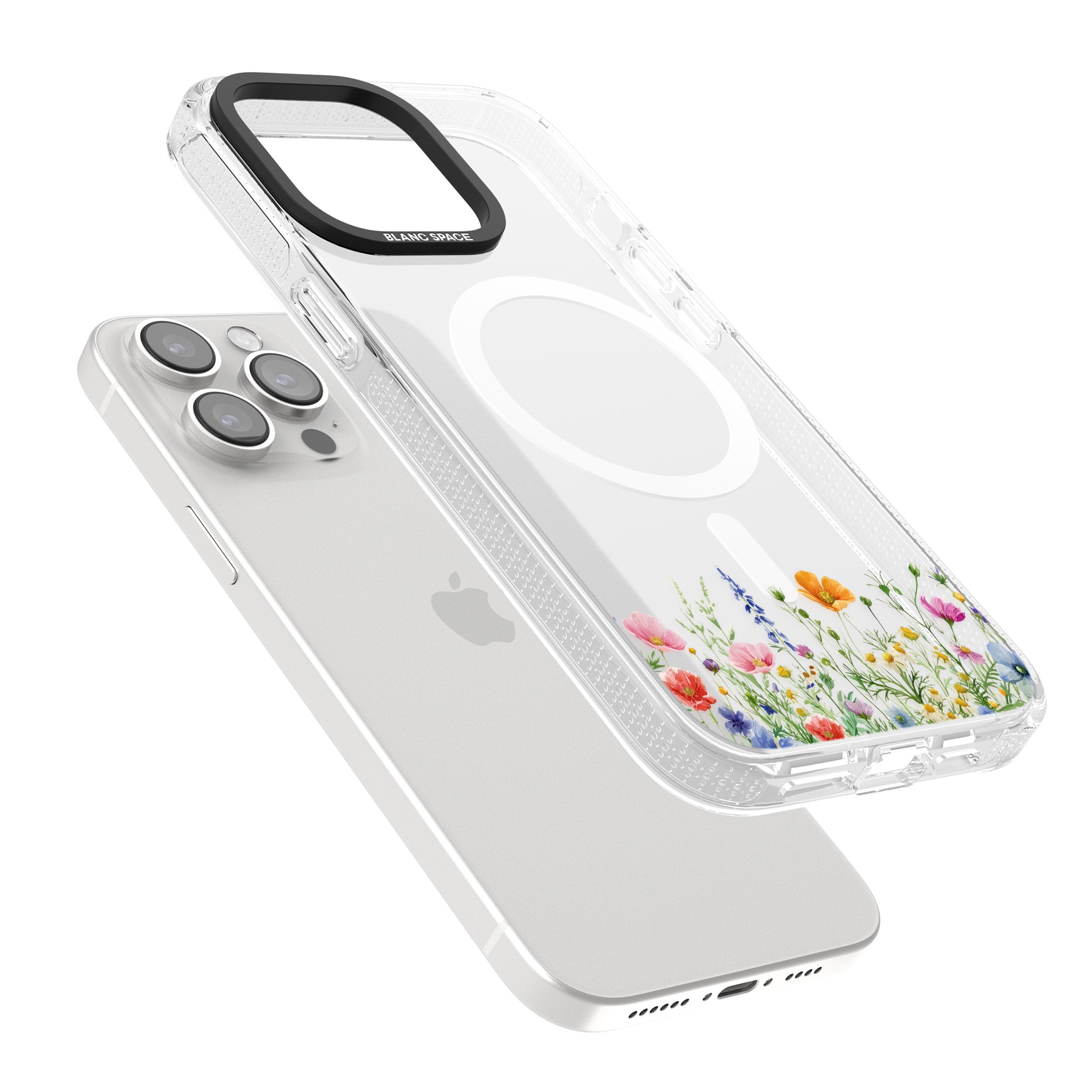 Minimal Wildflowers iPhone 15 Pro Max / 15 Pro / 14 Pro Max / 14 Pro / 13 Pro Clear Case Impact Air - Blanc Space