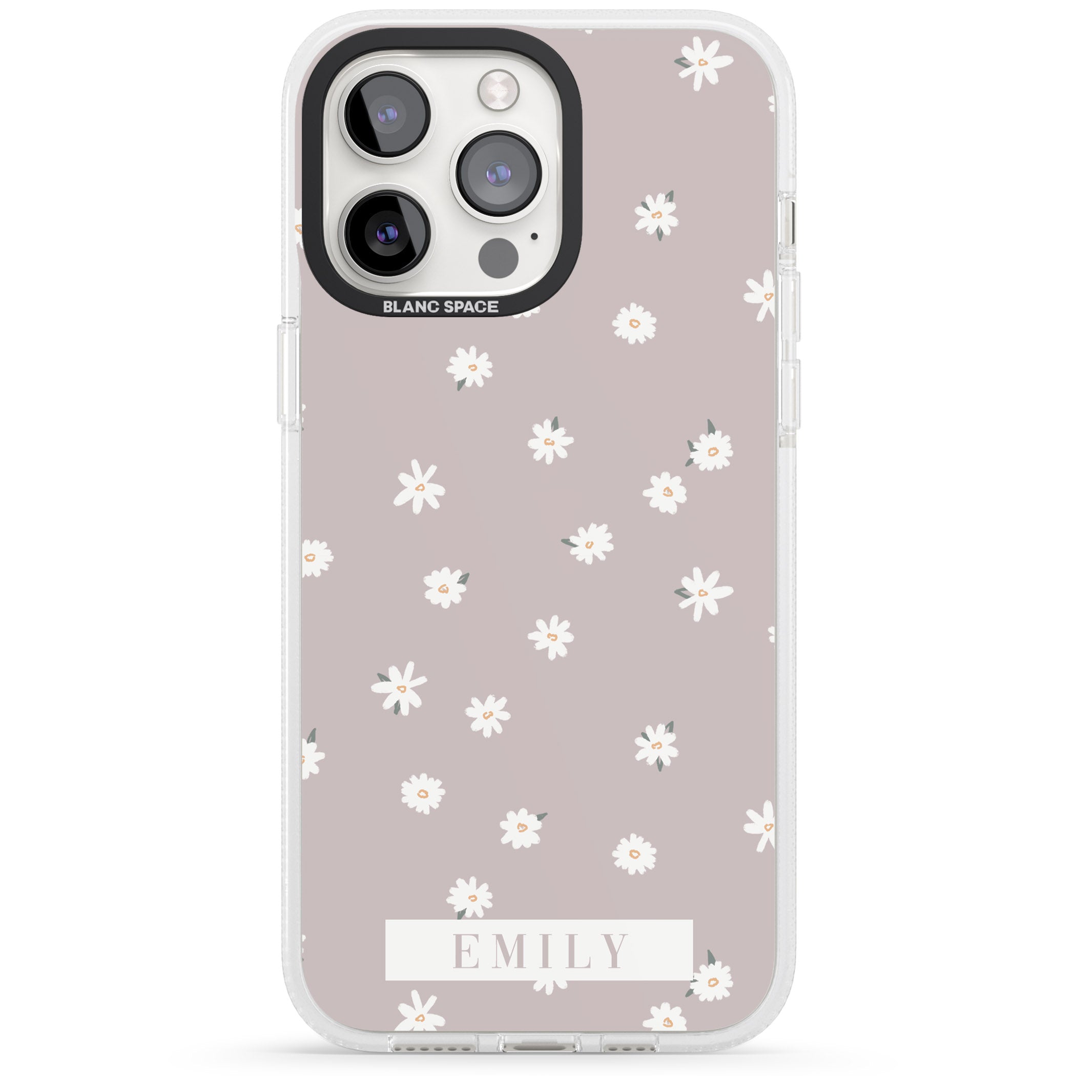 Personalised Dusty Rose Personalised iPhone 15 Pro Max / 15 Pro / 14 Pro Max / 14 Pro / 13 Pro Clear Case Impact Air - Blanc Space