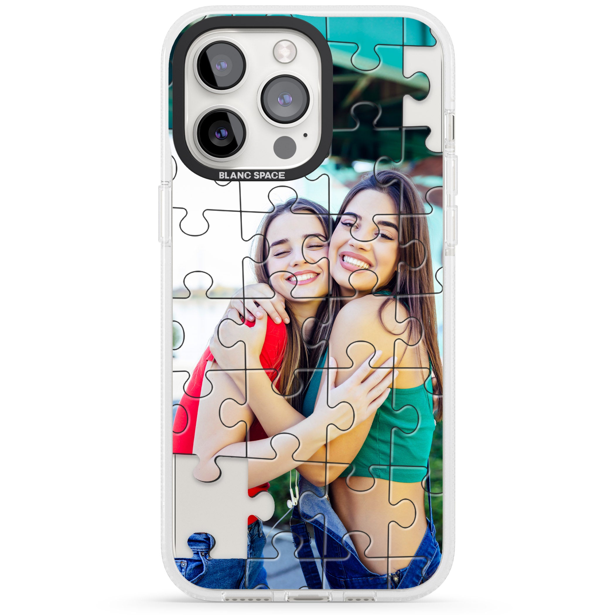 Personalised Jigsaw Puzzle Photo iPhone 15 Pro Max / 15 Pro / 14 Pro Max / 14 Pro / 13 Pro Clear Case Impact Air - Blanc Space