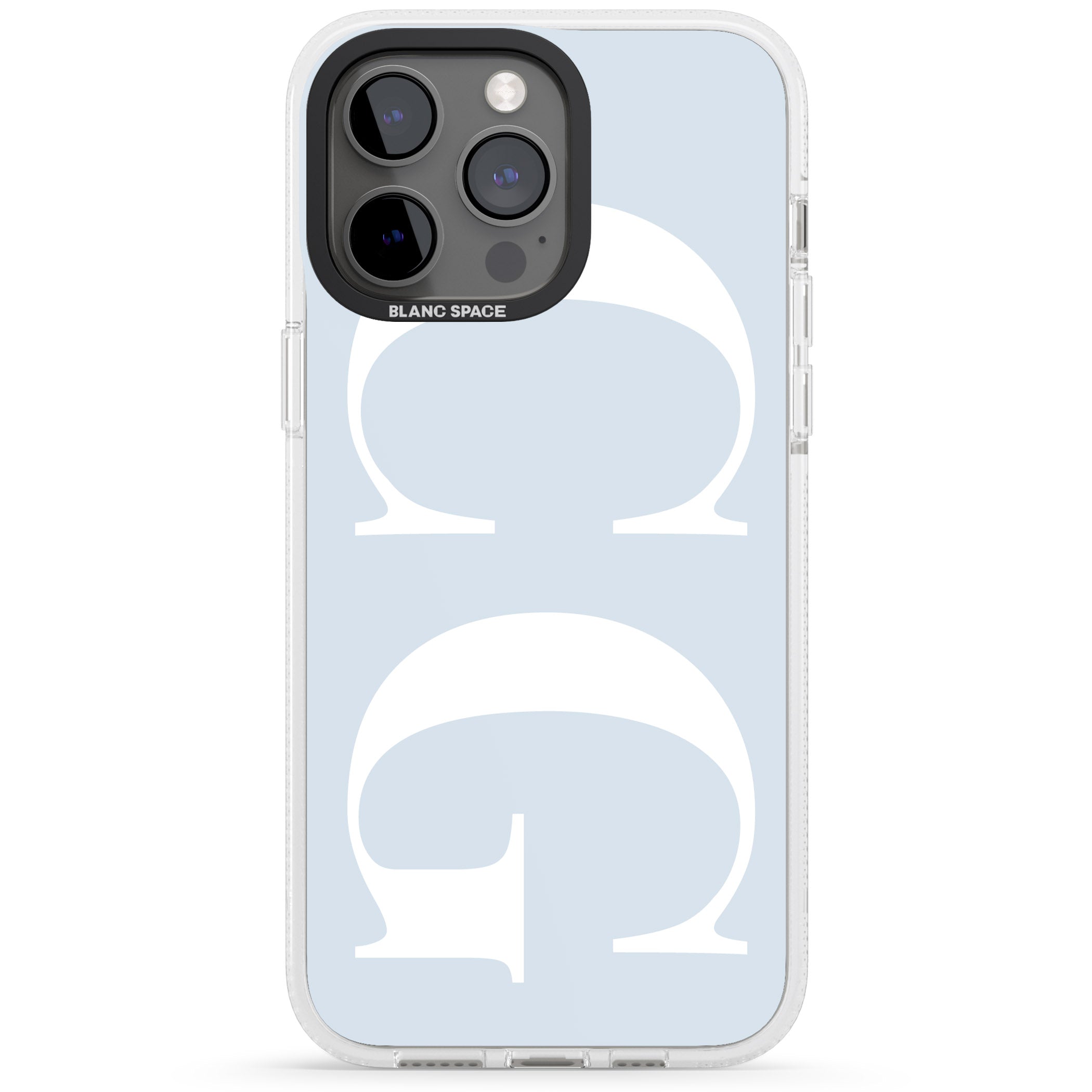 Personalised White & Blue Personalised iPhone 15 Pro Max / 15 Pro / 14 Pro Max / 14 Pro / 13 Pro Clear Case Impact Air - Blanc Space