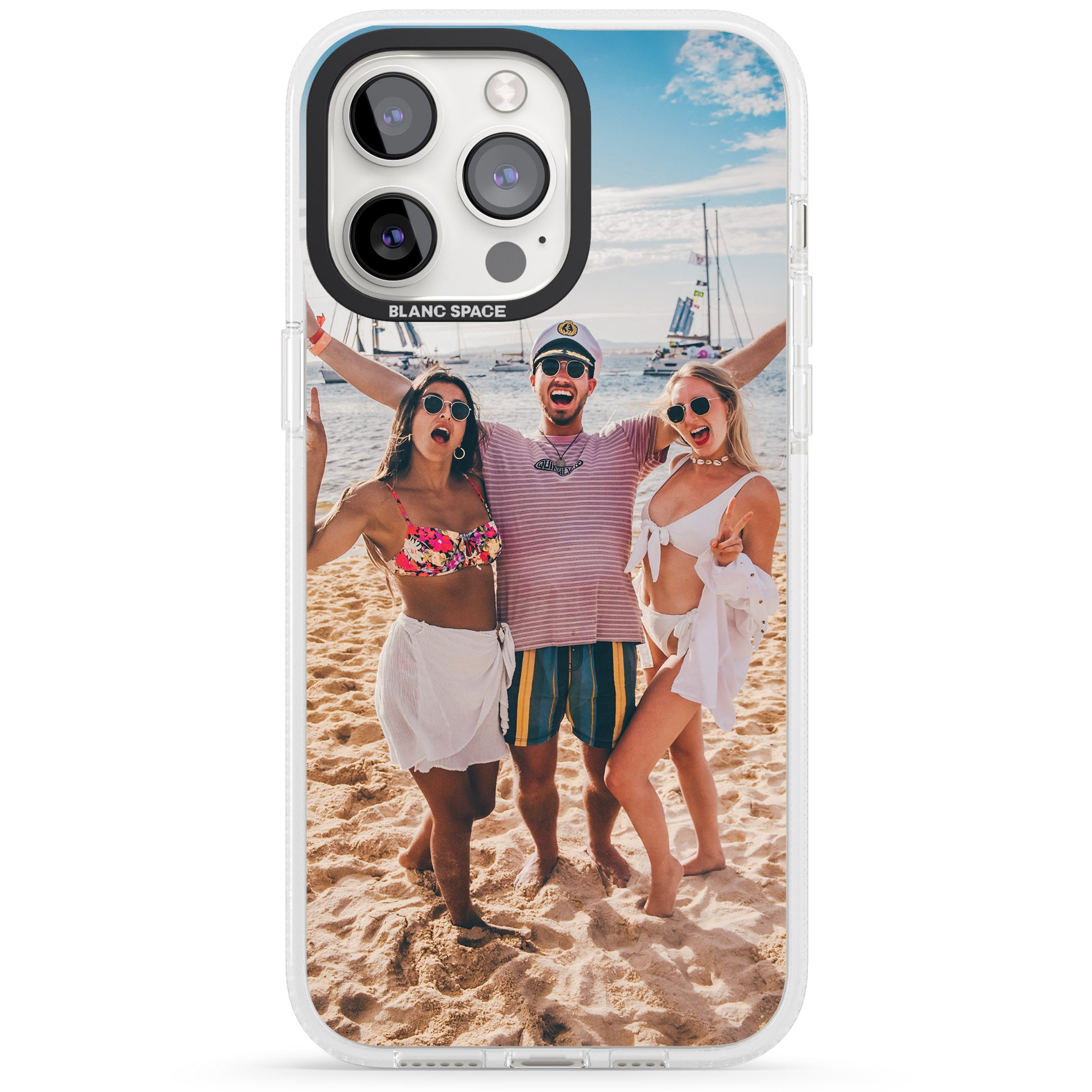 Personalised Photo iPhone 15 Pro Max / 15 Pro / 14 Pro Max / 14 Pro / 13 Pro Clear Case Impact Air - Blanc Space