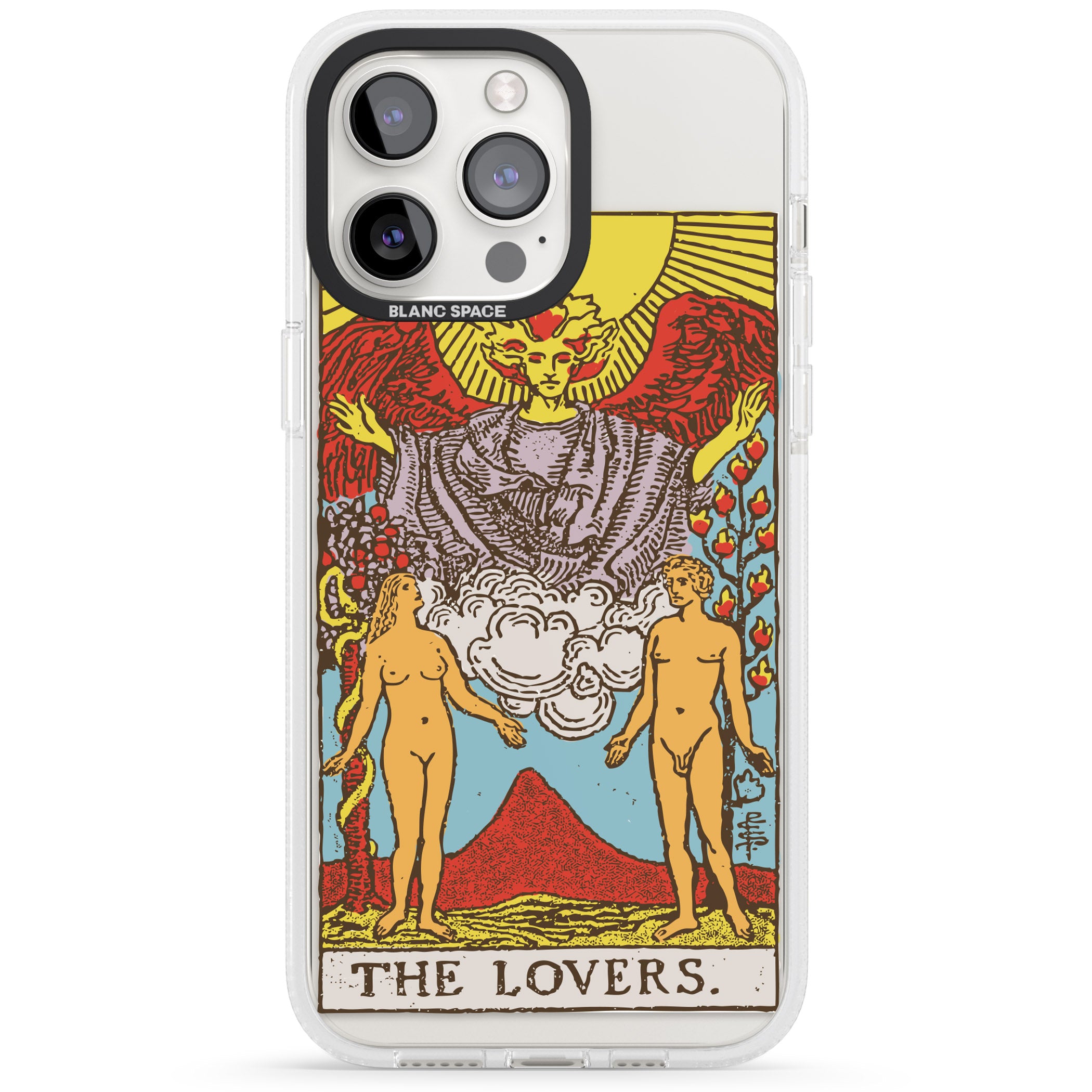 Personalised The Lovers Tarot Card - Colour iPhone 15 Pro Max / 15 Pro / 14 Pro Max / 14 Pro / 13 Pro Clear Case Impact Air - Blanc Space