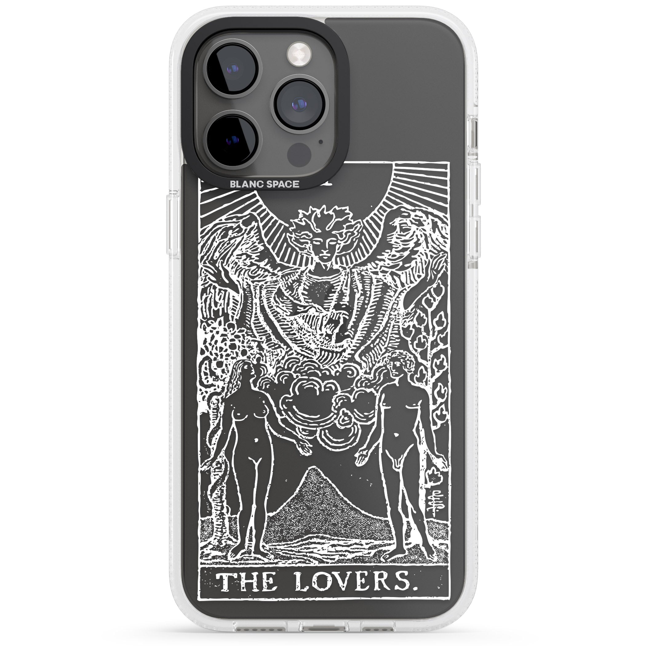 Personalised The Lovers Tarot Card - White Transparent iPhone 15 Pro Max / 15 Pro / 14 Pro Max / 14 Pro / 13 Pro Clear Case Impact Air - Blanc Space