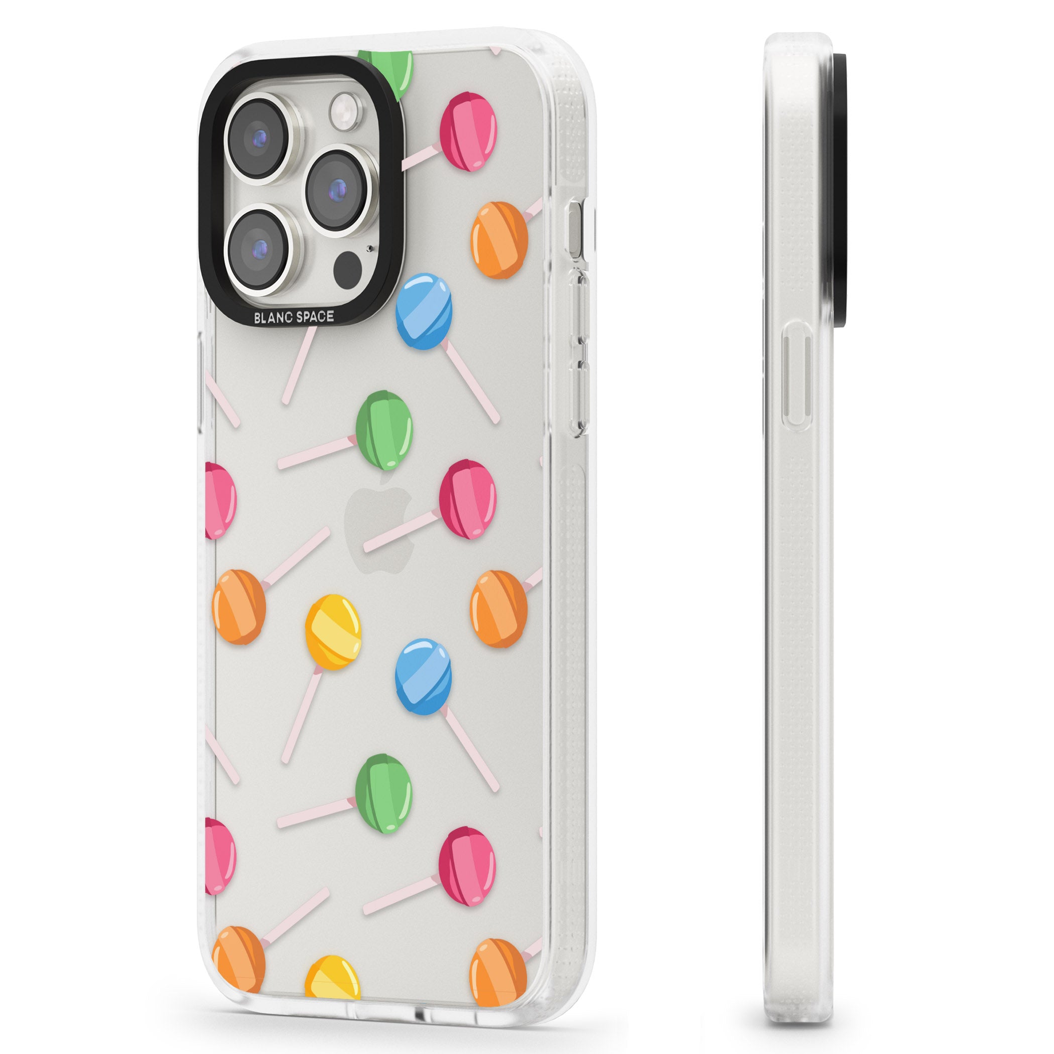 Lollipop Pattern iPhone 15 Pro Max / 15 Pro / 14 Pro Max / 14 Pro / 13 Pro Clear Case Impact Air - Blanc Space