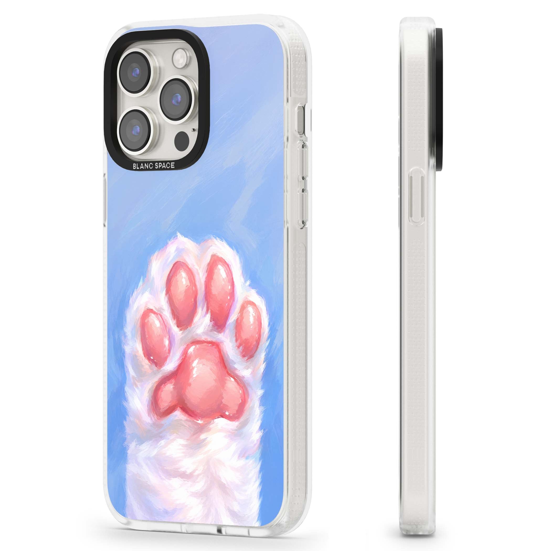 Soft White Paw cute iPhone case | Clear Case Impact Air case for iPhone 15 Pro, iPhone 15 Pro Max