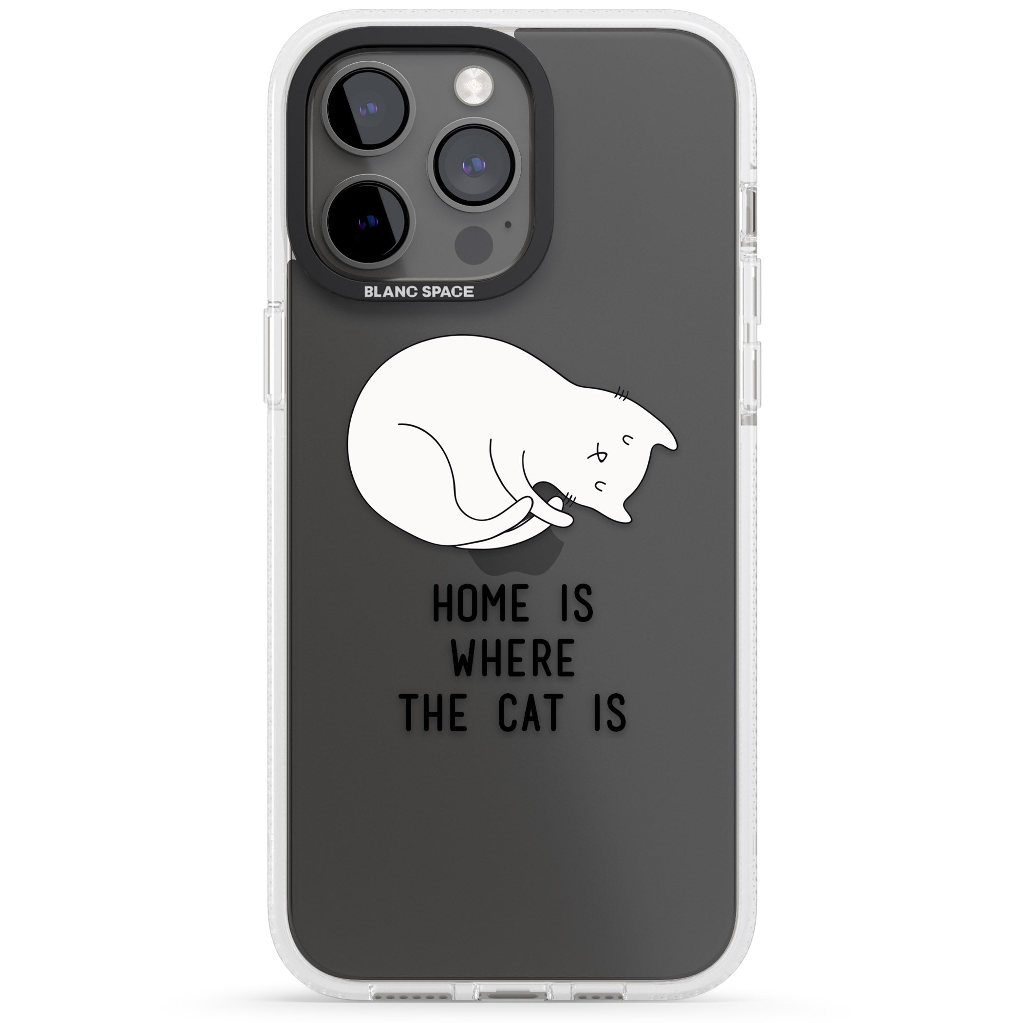 Home Is Where the Cat is iPhone 15 Pro Max / 15 Pro / 14 Pro Max / 14 Pro / 13 Pro Clear Case Impact Air - Blanc Space