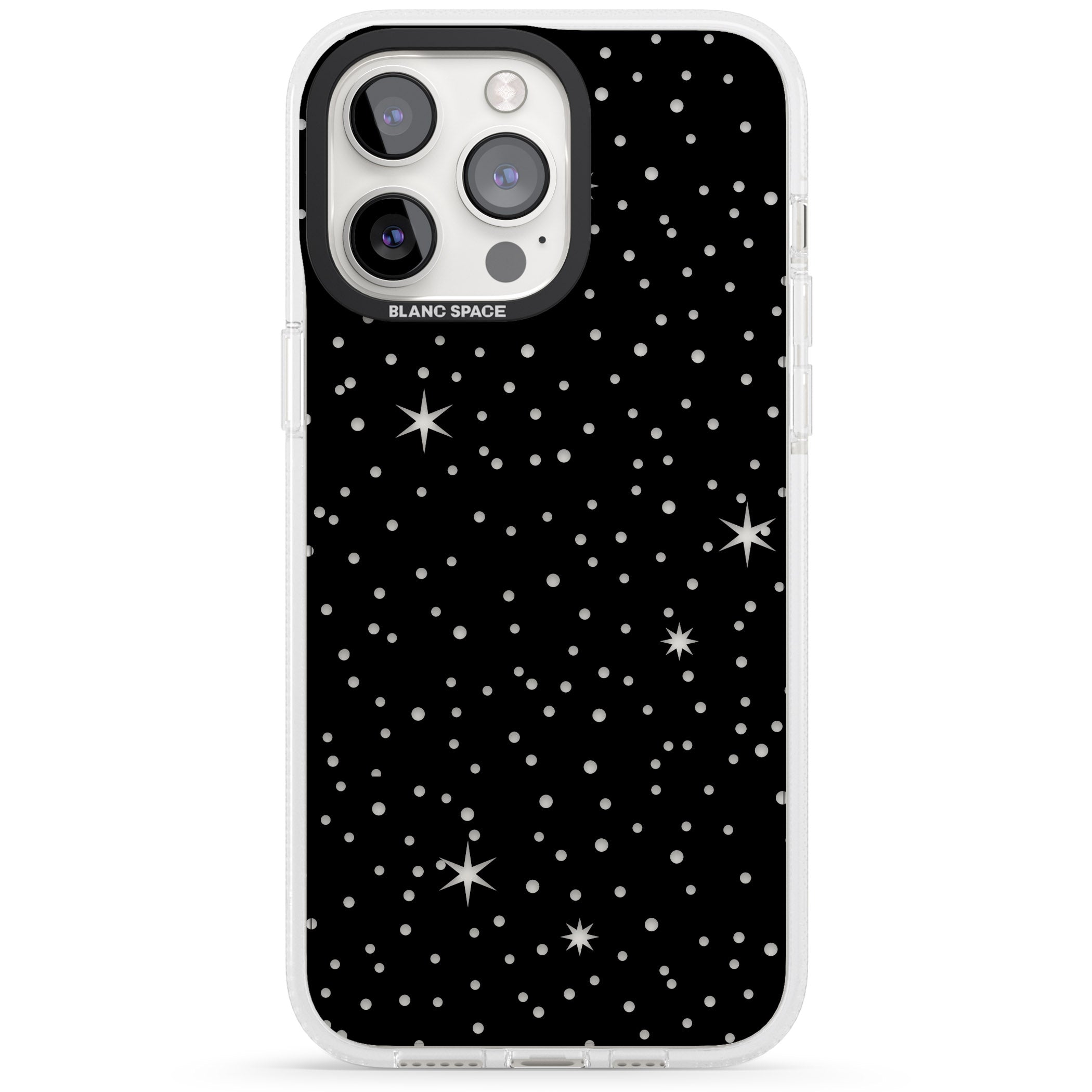 Celestial Cut-Out Stars iPhone 15 Pro Max / 15 Pro / 14 Pro Max / 14 Pro / 13 Pro Clear Case Impact Air - Blanc Space