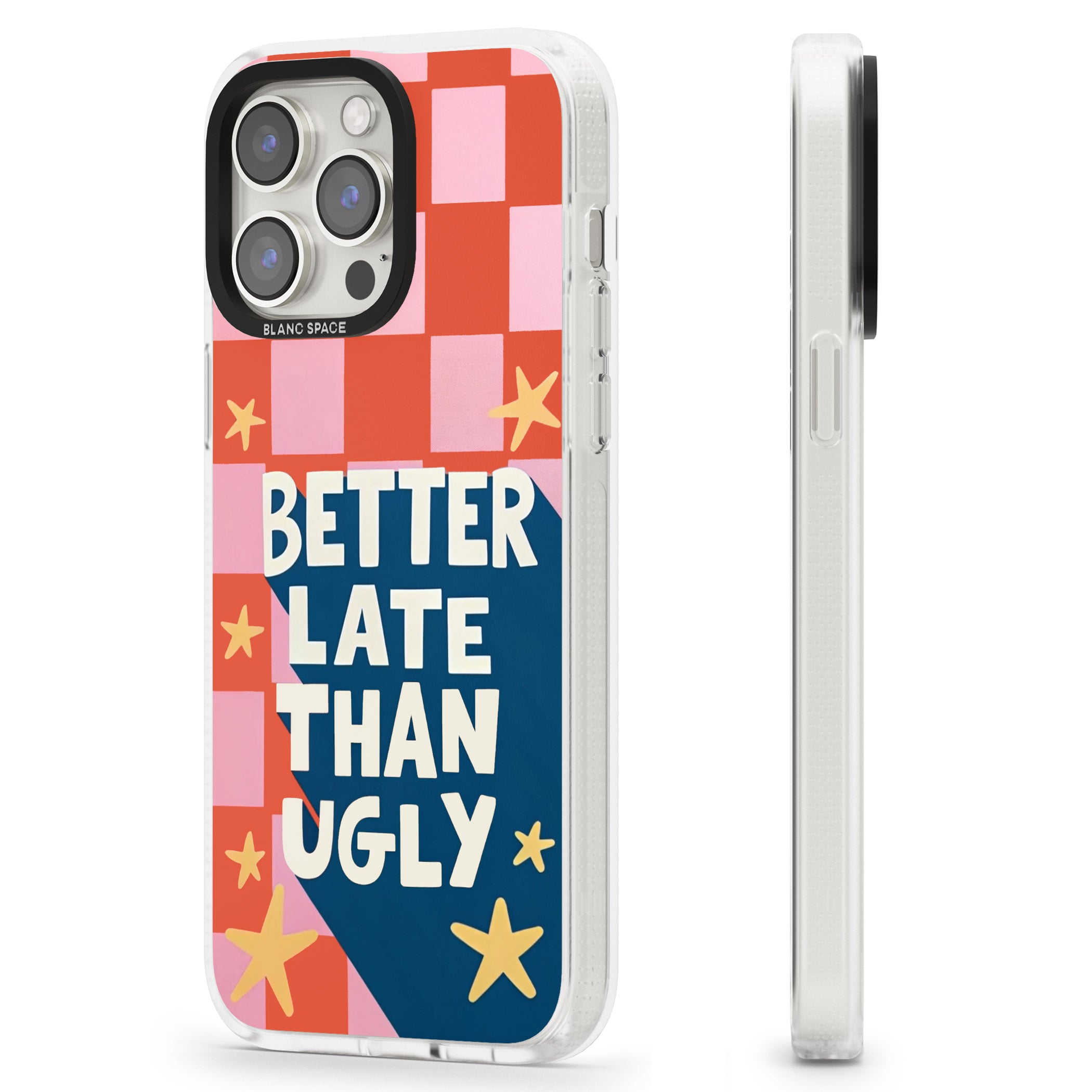 Better Late Than Ugly iPhone 15 Pro Max / 15 Pro / 14 Pro Max / 14 Pro / 13 Pro Clear Case Impact Air - Blanc Space