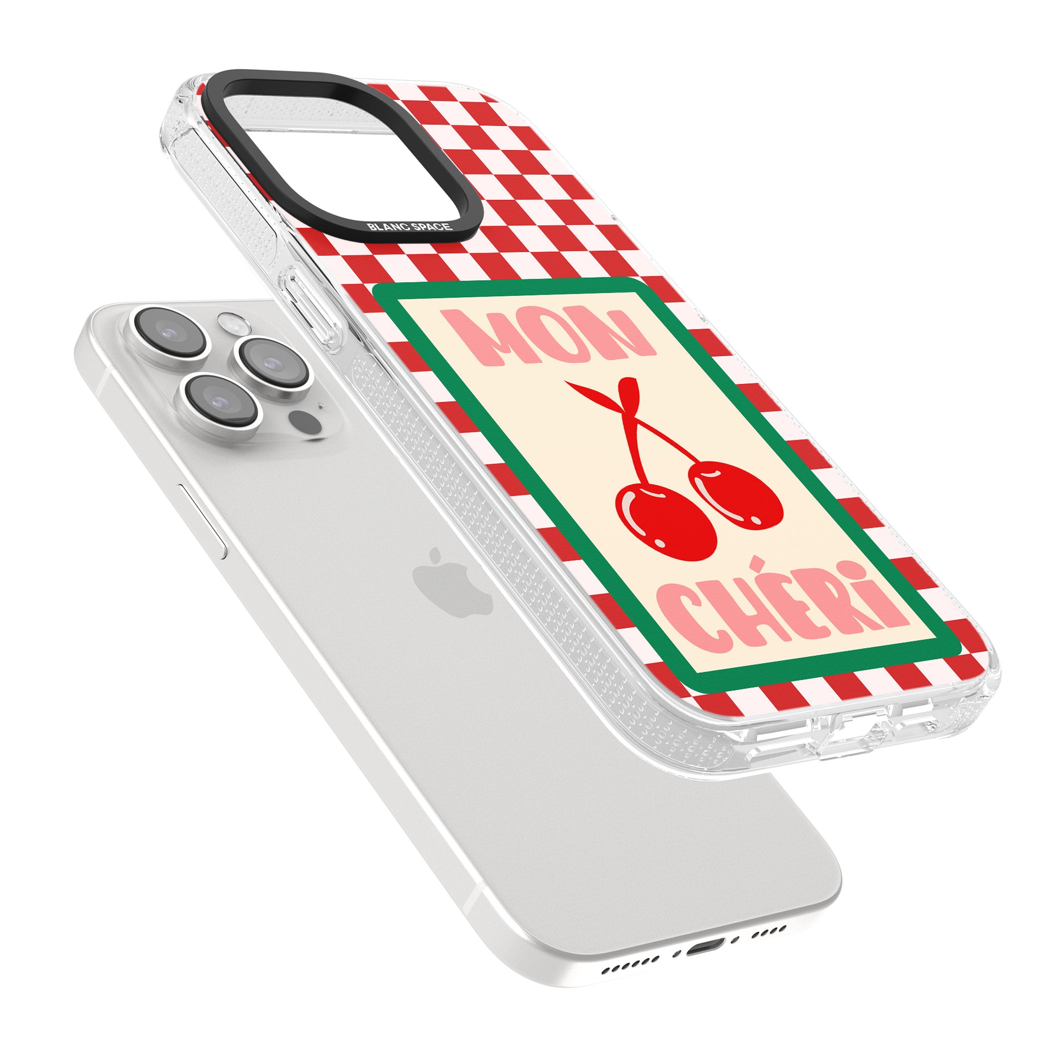 Mon Cheri iPhone 15 Pro Max / 15 Pro / 14 Pro Max / 14 Pro / 13 Pro Clear Case Impact Air - Blanc Space