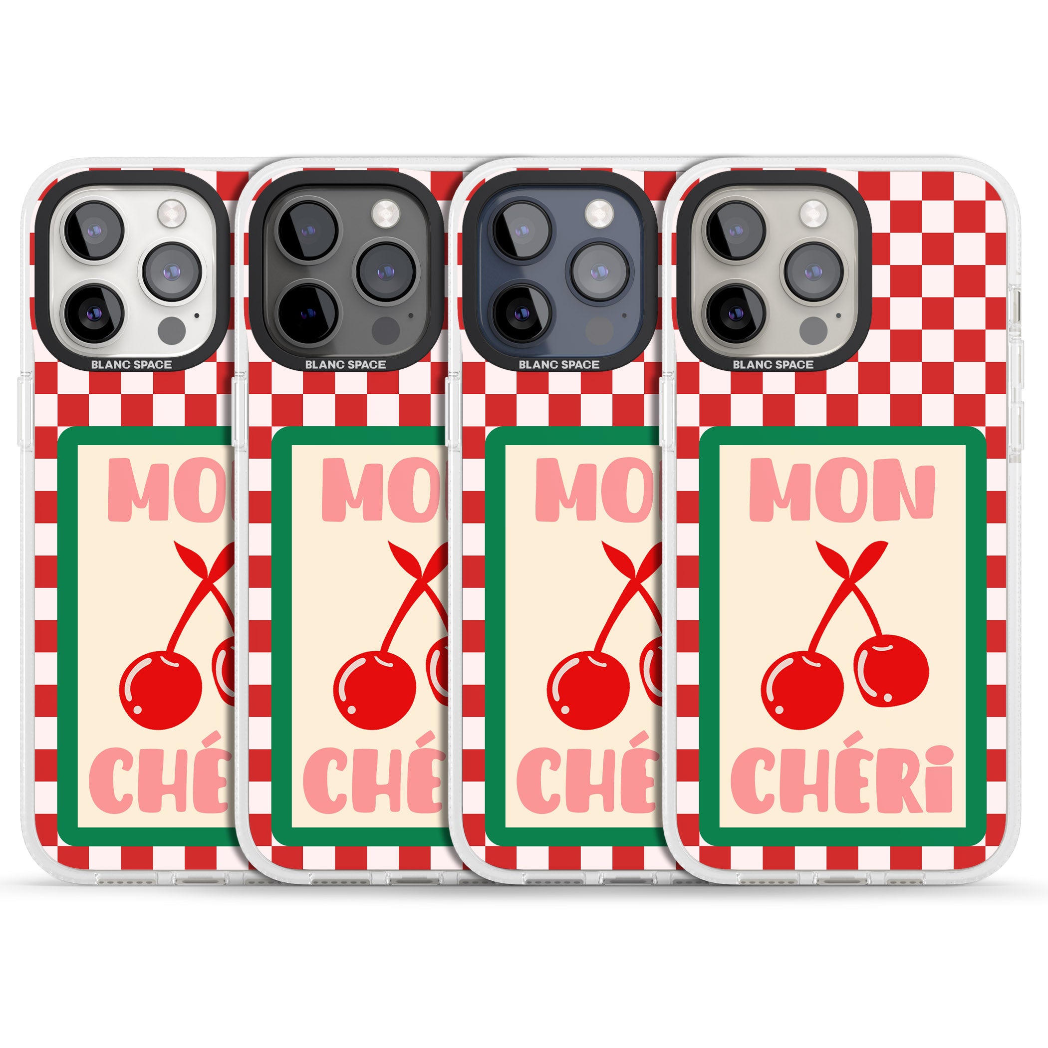 Mon Cheri iPhone 15 Pro Max / 15 Pro / 14 Pro Max / 14 Pro / 13 Pro Clear Case Impact Air - Blanc Space