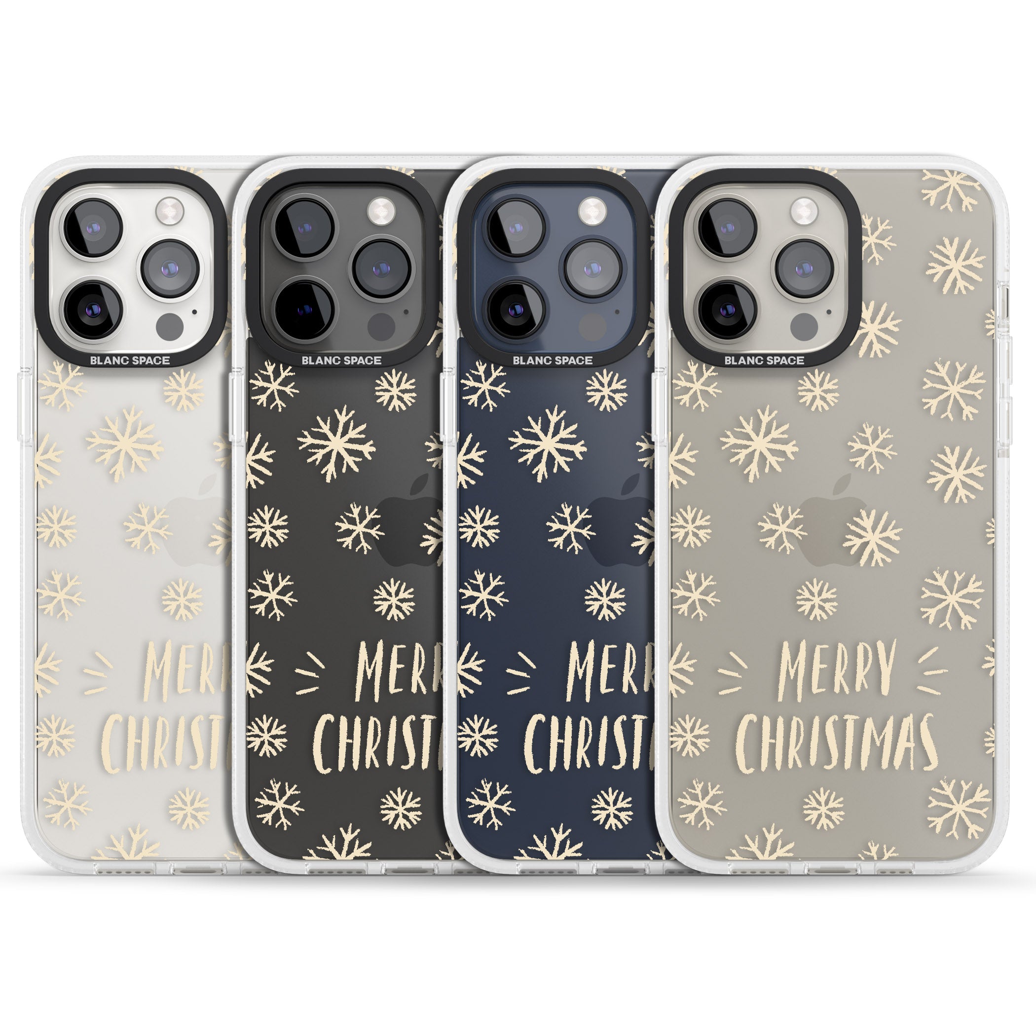 Christmas Snowflake Pattern iPhone 15 Pro Max / 15 Pro / 14 Pro Max / 14 Pro / 13 Pro Clear Case Impact Air - Blanc Space