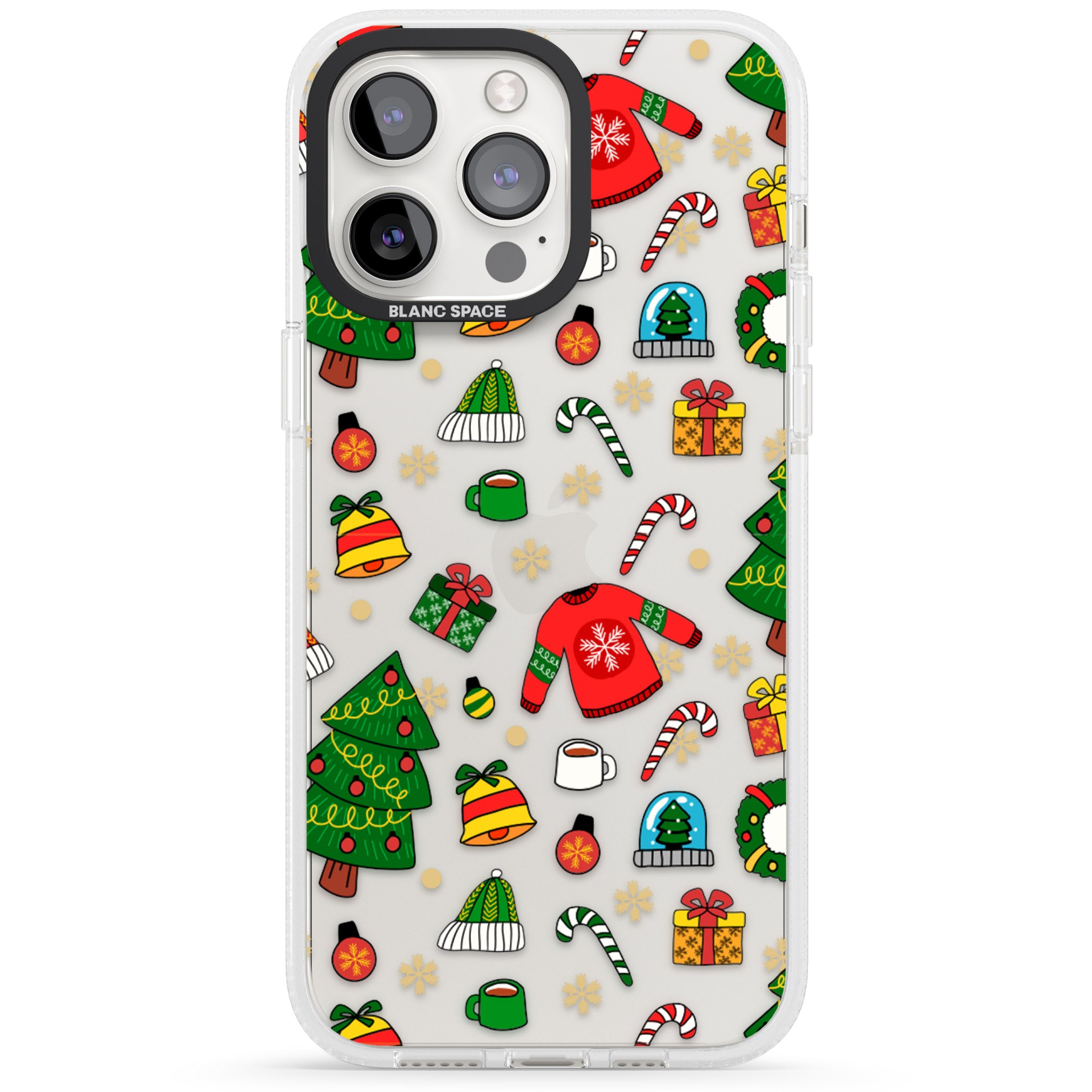 Christmas Mixture Pattern iPhone 15 Pro Max / 15 Pro / 14 Pro Max / 14 Pro / 13 Pro Clear Case Impact Air - Blanc Space
