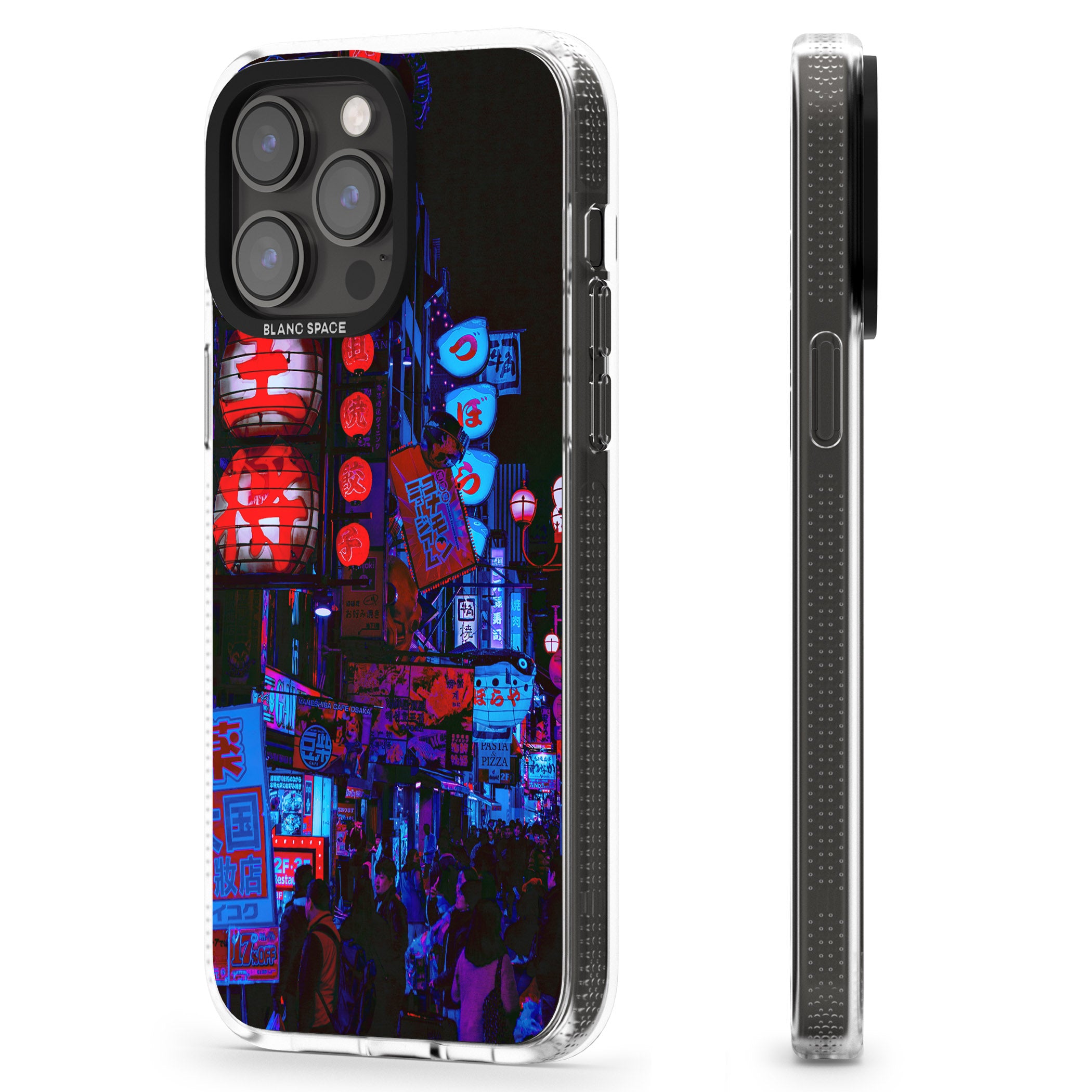 Red & Turquoise - Neon Cities Photographs iPhone 15 Pro Max / 15 Pro / 14 Pro Max / 14 Pro / 13 Pro Clear Case Impact Air - Blanc Space