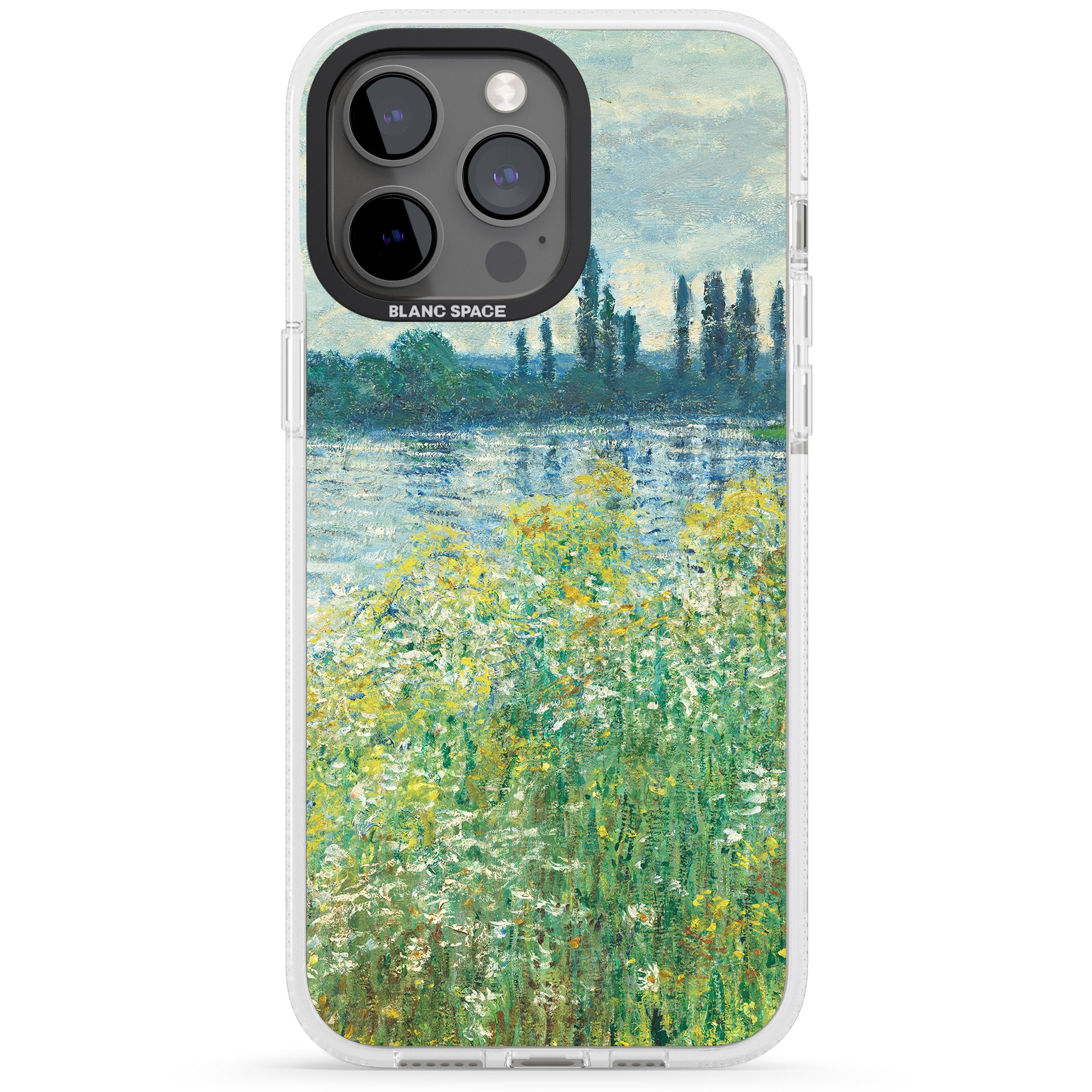 Banks of the Seine by Claude Monet iPhone 15 Pro Max / 15 Pro / 14 Pro Max / 14 Pro / 13 Pro Clear Case Impact Air - Blanc Space