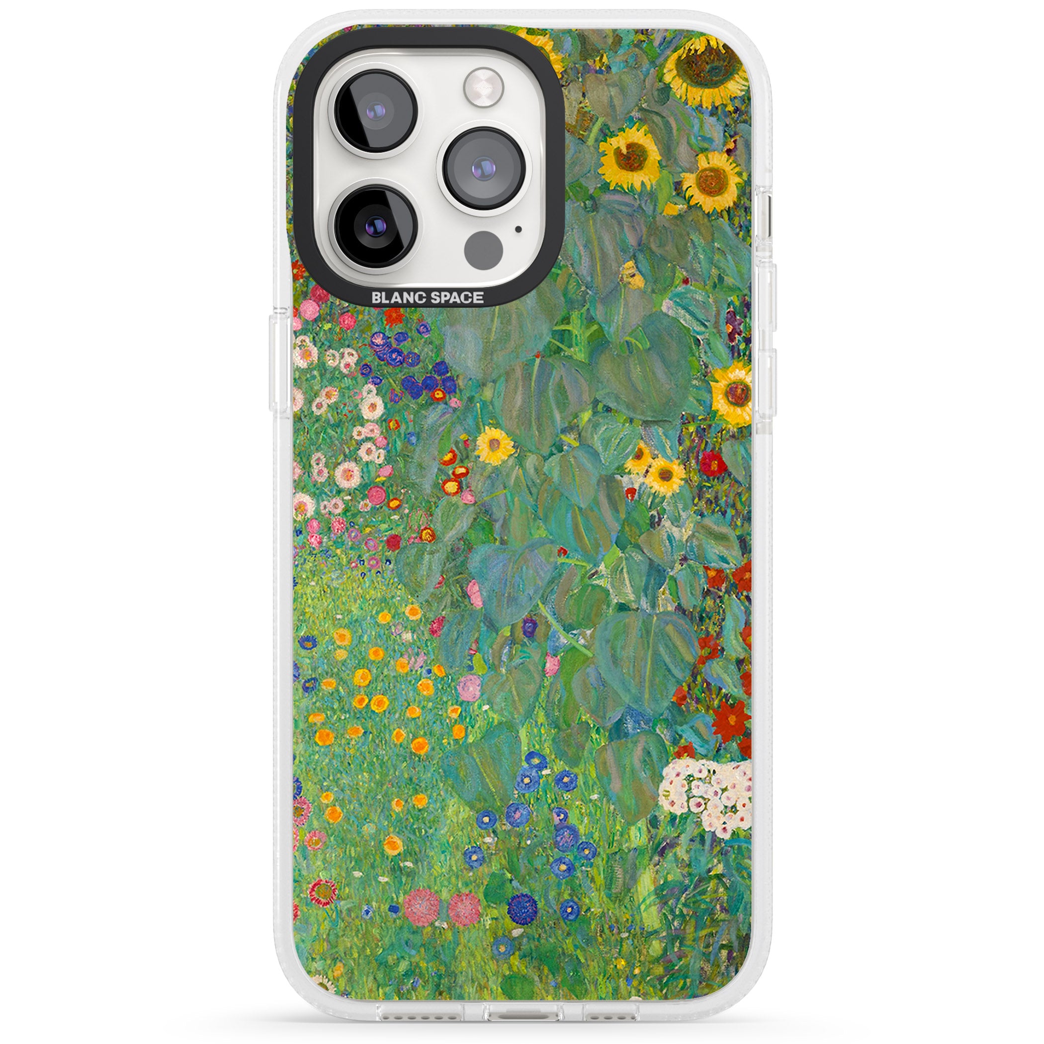 Farm Garden with Sunflowers iPhone 15 Pro Max / 15 Pro / 14 Pro Max / 14 Pro / 13 Pro Clear Case Impact Air - Blanc Space