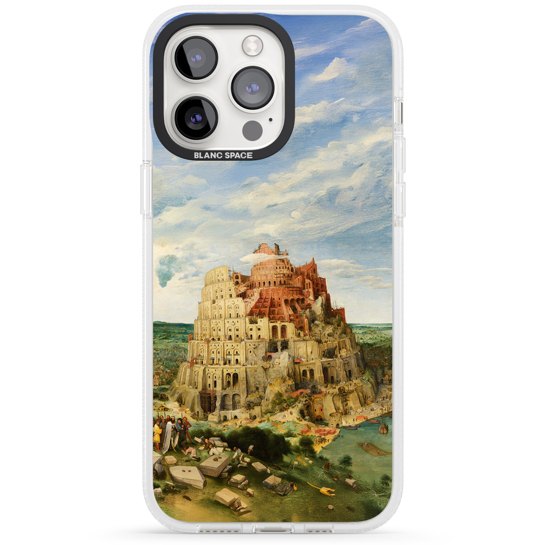 Tower of Babel iPhone 15 Pro Max / 15 Pro / 14 Pro Max / 14 Pro / 13 Pro Clear Case Impact Air - Blanc Space