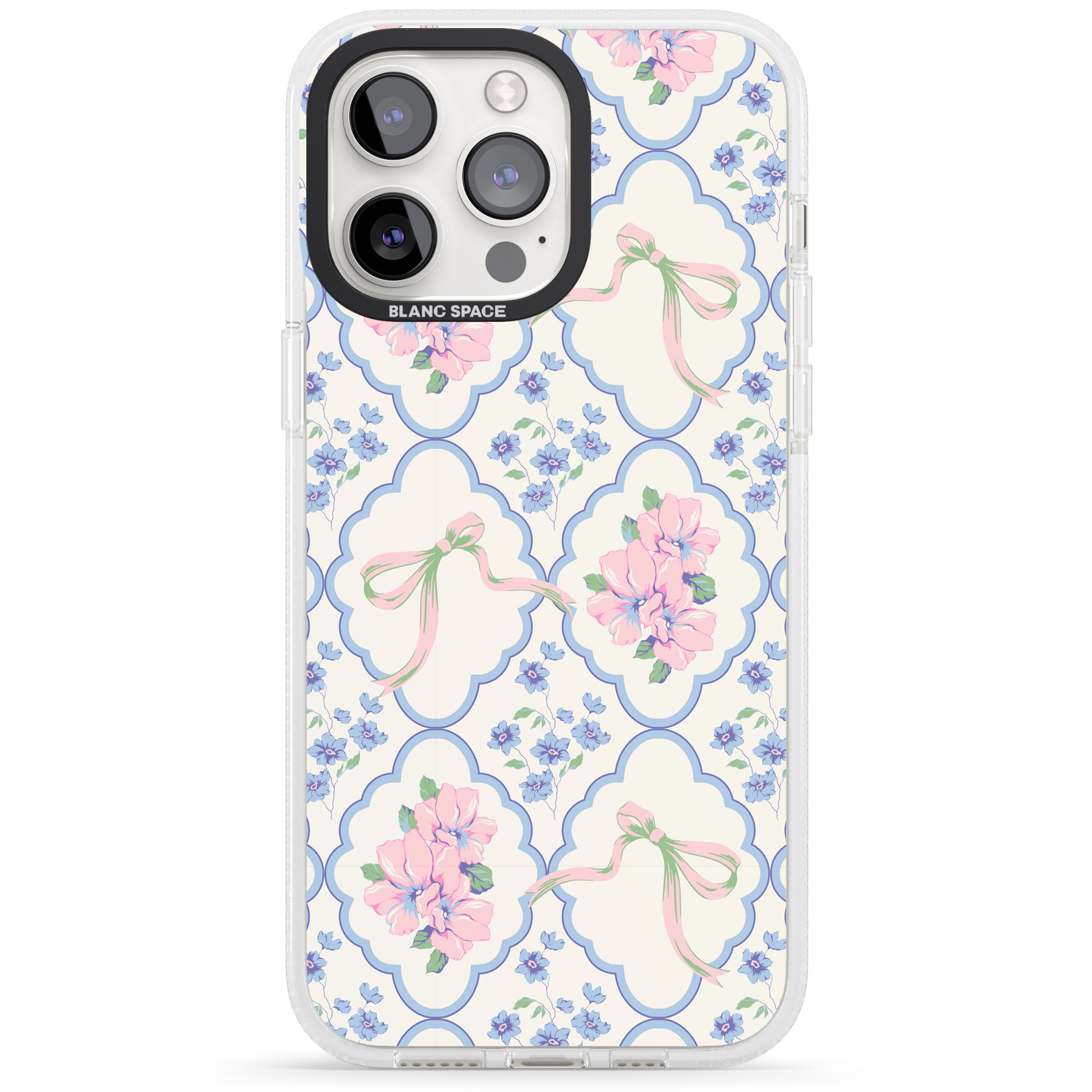 Coquette Flowers & Bows iPhone 15 Pro Max / 15 Pro / 14 Pro Max / 14 Pro / 13 Pro Clear Case Impact Air - Blanc Space