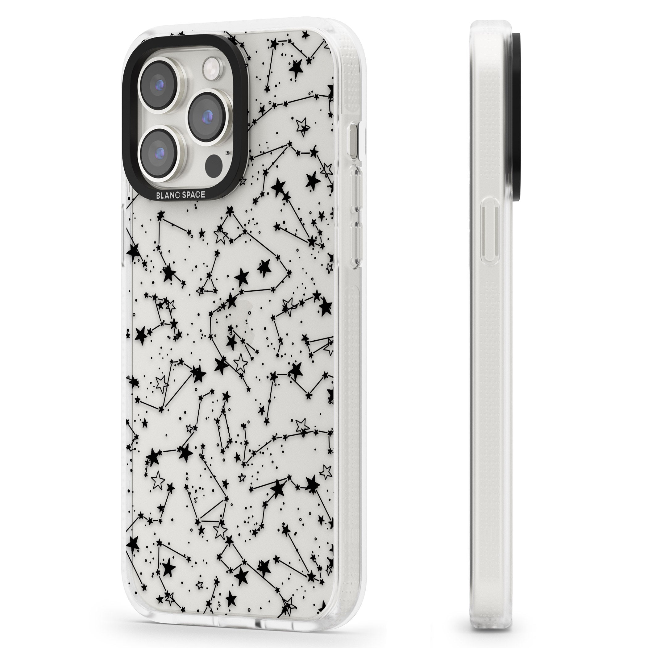 Constellations iPhone 15 Pro Max / 15 Pro / 14 Pro Max / 14 Pro / 13 Pro Clear Case Impact Air - Blanc Space