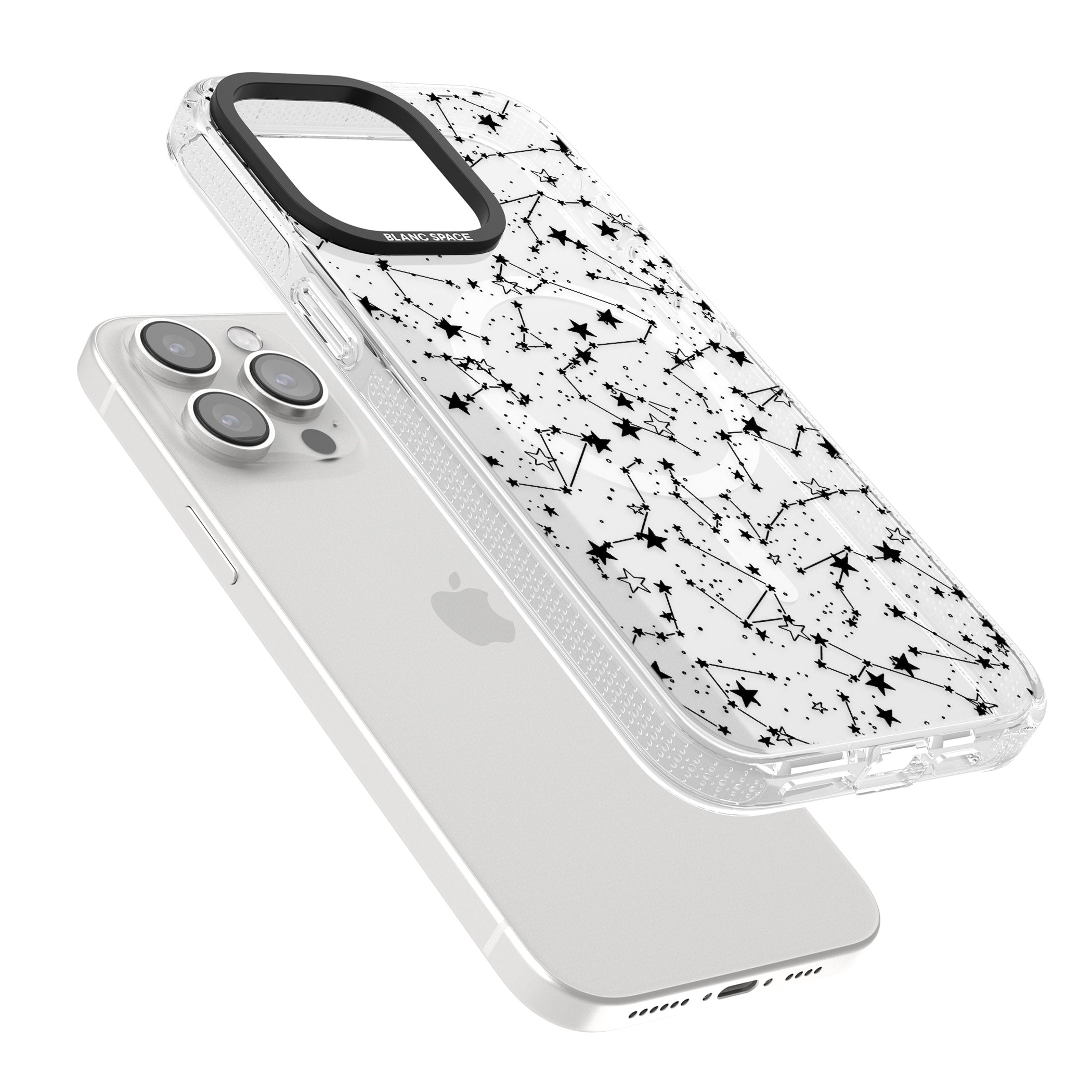 Constellations iPhone 15 Pro Max / 15 Pro / 14 Pro Max / 14 Pro / 13 Pro Clear Case Impact Air - Blanc Space