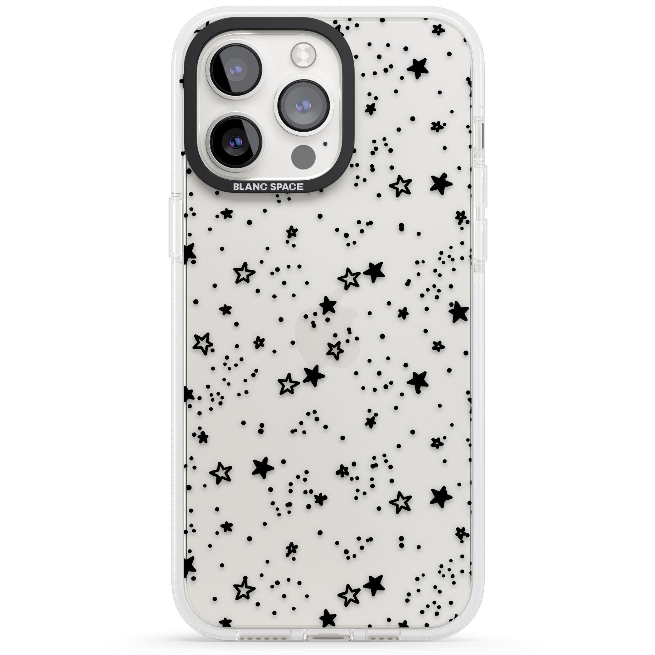 Mixed Stars iPhone 15 Pro Max / 15 Pro / 14 Pro Max / 14 Pro / 13 Pro Clear Case Impact Air - Blanc Space