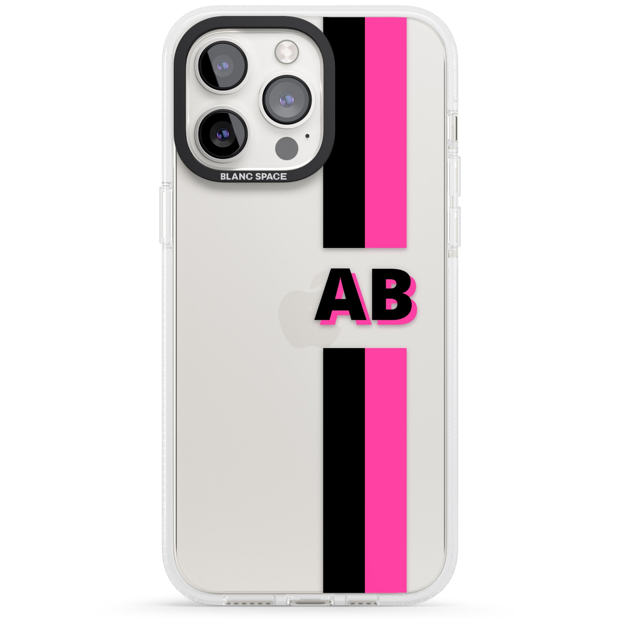 Personalised Clear Text 6D iPhone 15 Pro Max / 15 Pro / 14 Pro Max / 14 Pro / 13 Pro Clear Case Impact Air - Blanc Space