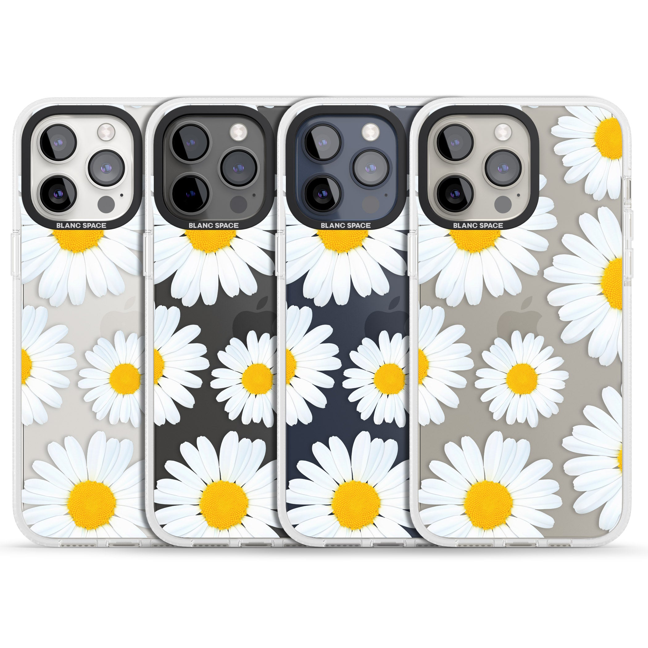 Summer Daisy iPhone 15 Pro Max / 15 Pro / 14 Pro Max / 14 Pro / 13 Pro Clear Case Impact Air - Blanc Space