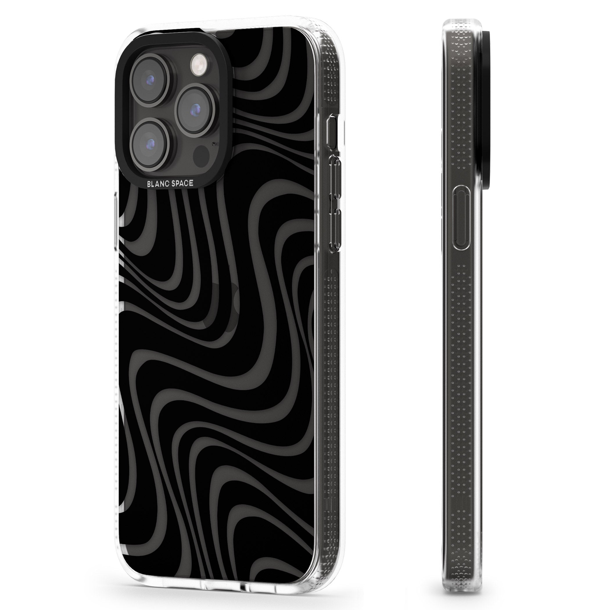 Abstract Waves iPhone 15 Pro Max / 15 Pro / 14 Pro Max / 14 Pro / 13 Pro Clear Case Impact Air - Blanc Space