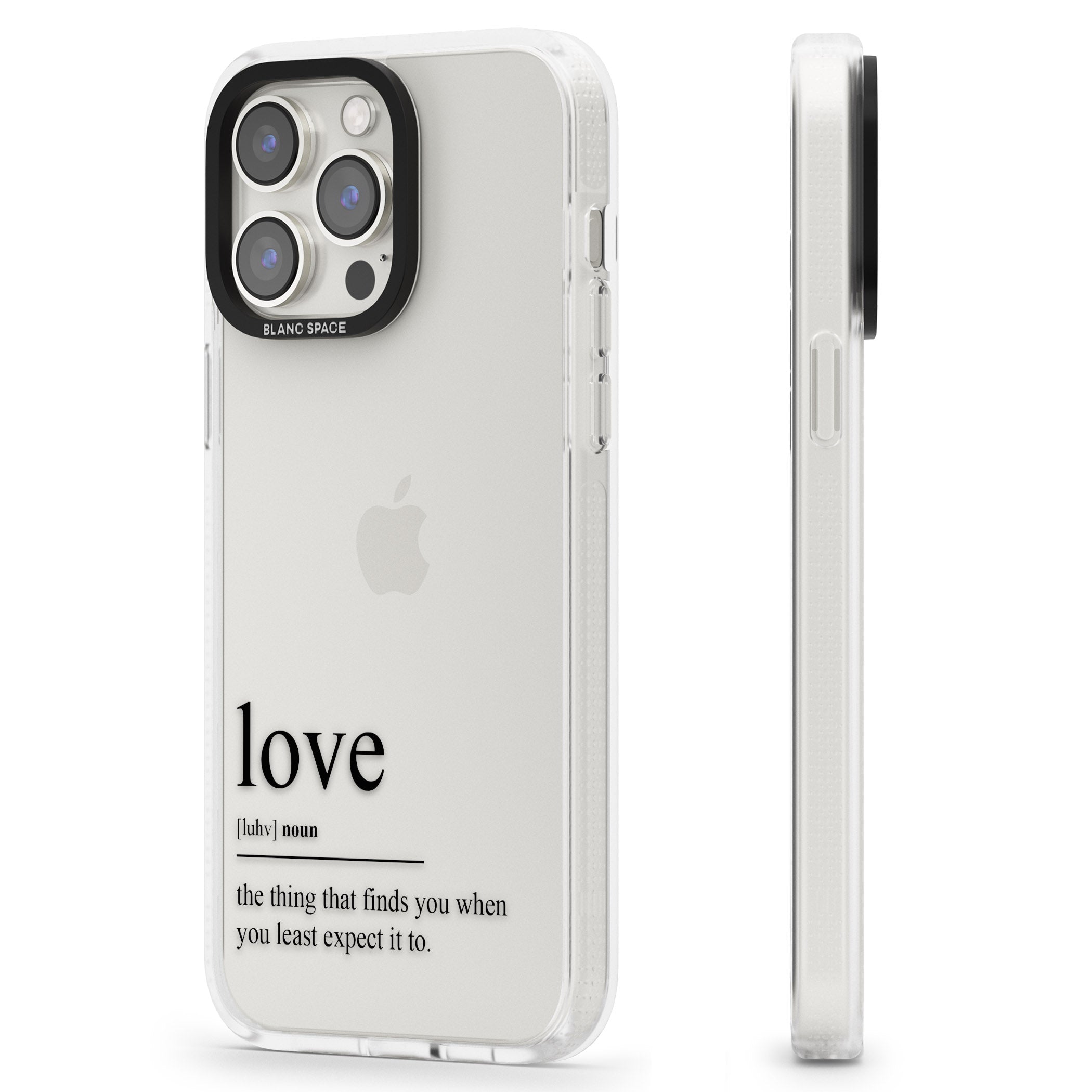 Love iPhone 15 Pro Max / 15 Pro / 14 Pro Max / 14 Pro / 13 Pro Clear Case Impact Air - Blanc Space