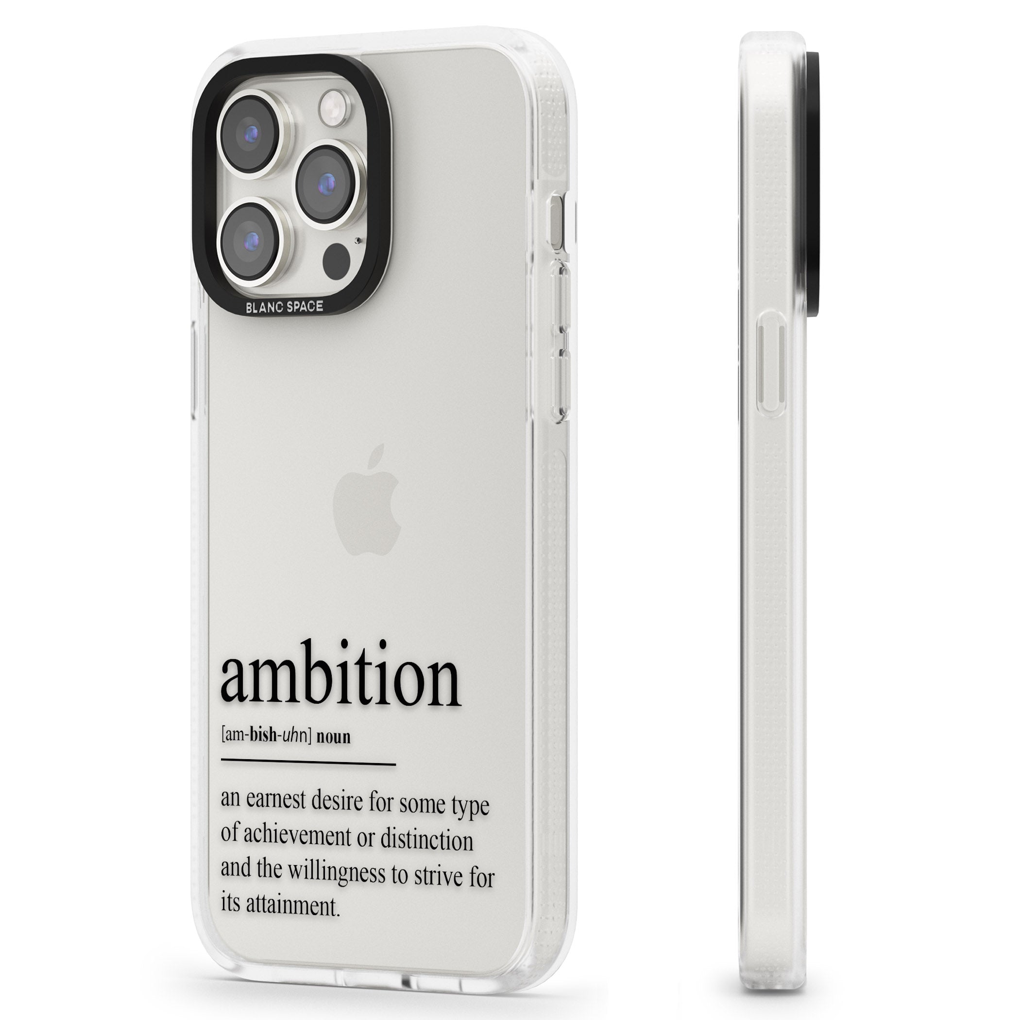 Ambition iPhone 15 Pro Max / 15 Pro / 14 Pro Max / 14 Pro / 13 Pro Clear Case Impact Air - Blanc Space