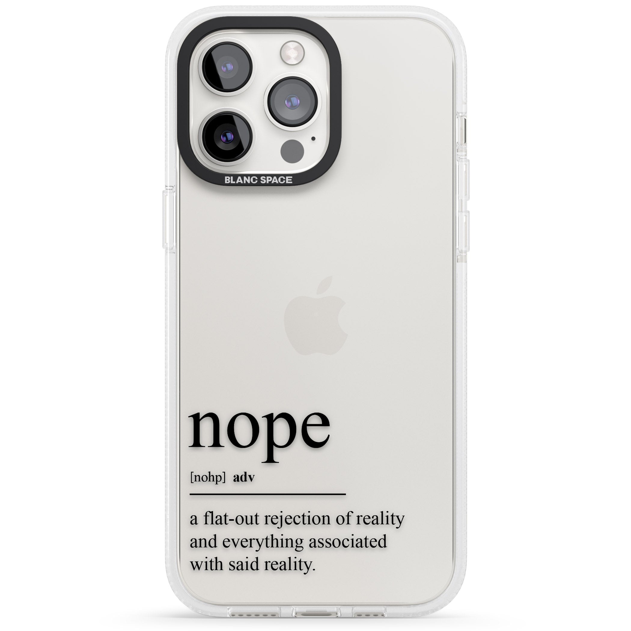 Nope iPhone 15 Pro Max / 15 Pro / 14 Pro Max / 14 Pro / 13 Pro Clear Case Impact Air - Blanc Space