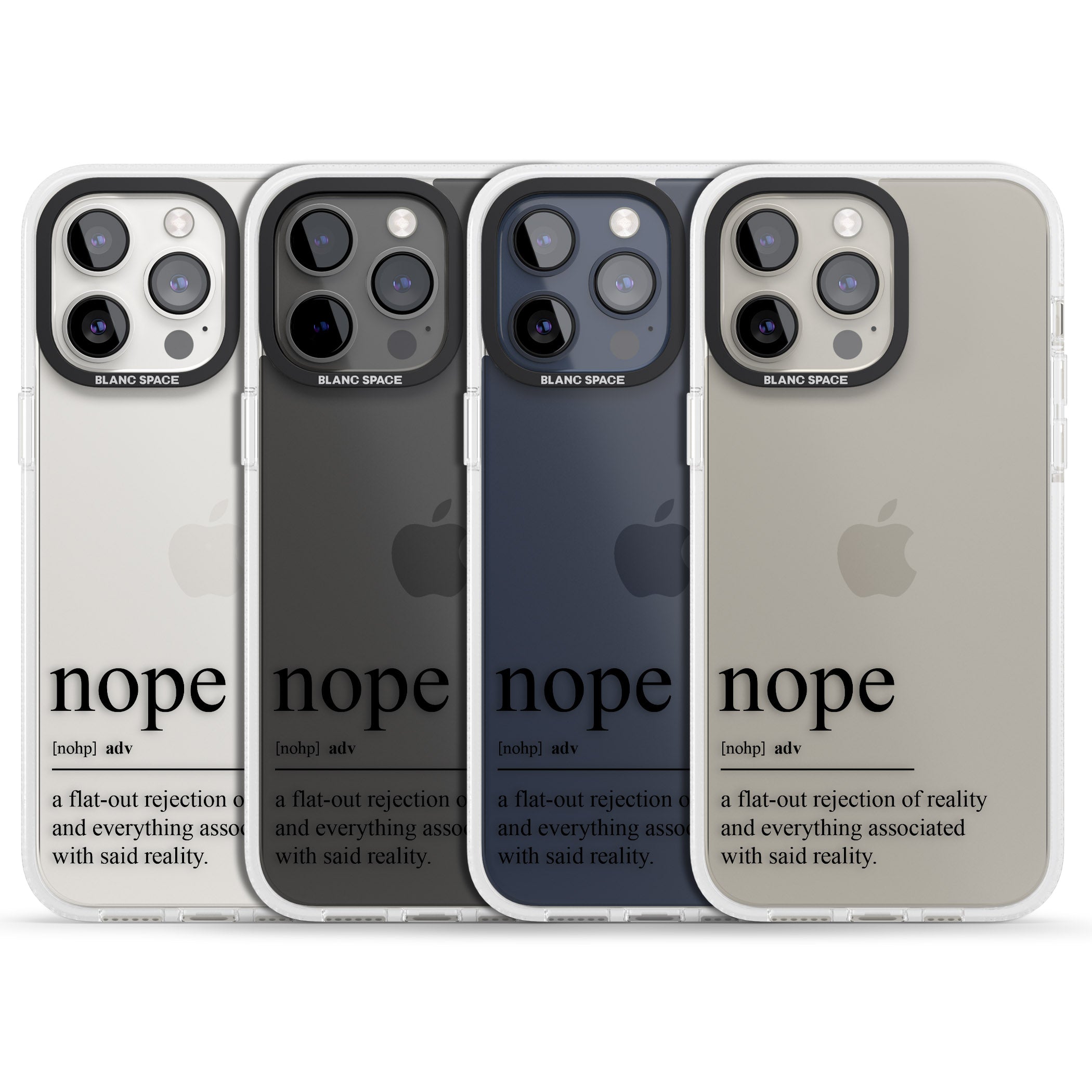 Nope iPhone 15 Pro Max / 15 Pro / 14 Pro Max / 14 Pro / 13 Pro Clear Case Impact Air - Blanc Space