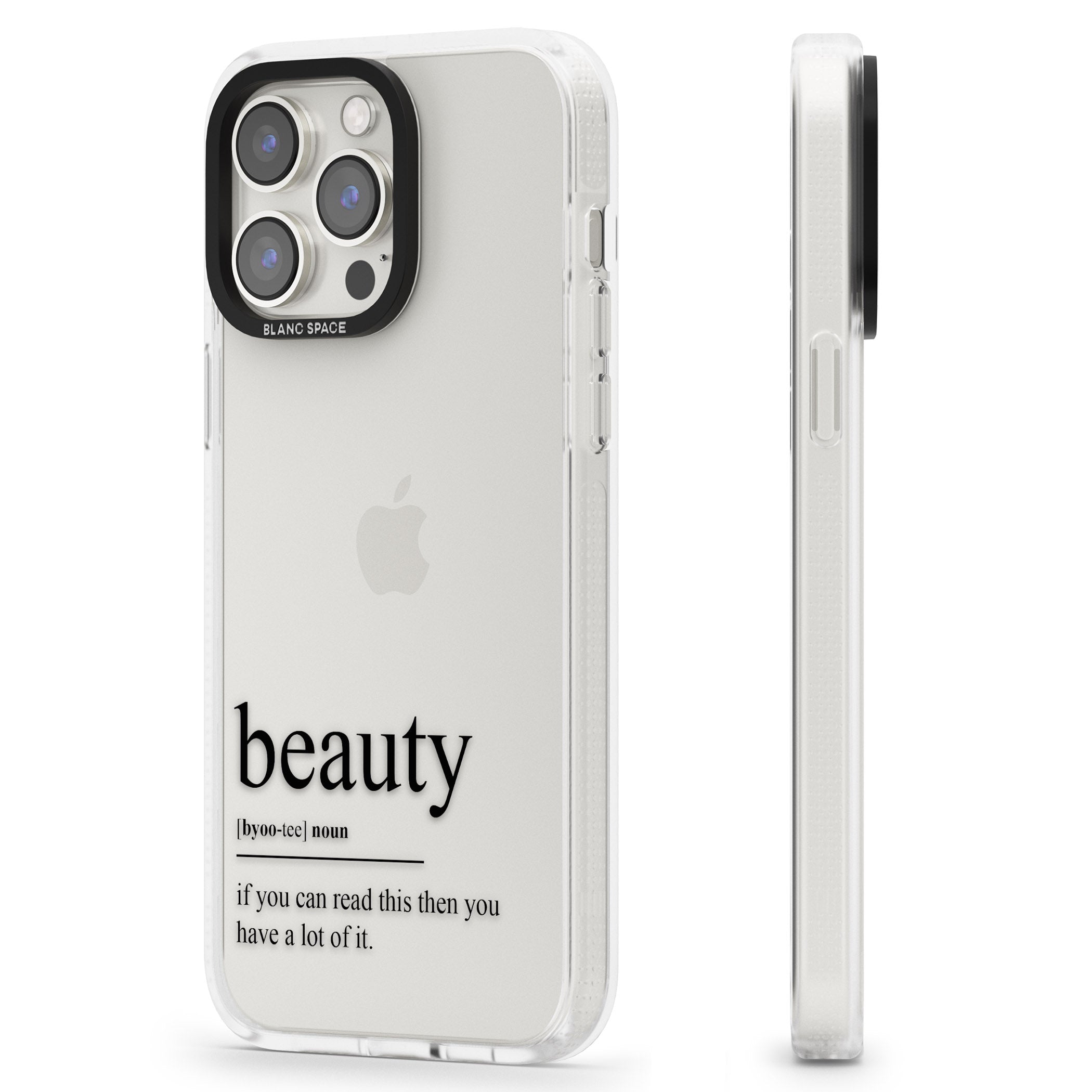 Beauty iPhone 15 Pro Max / 15 Pro / 14 Pro Max / 14 Pro / 13 Pro Clear Case Impact Air - Blanc Space
