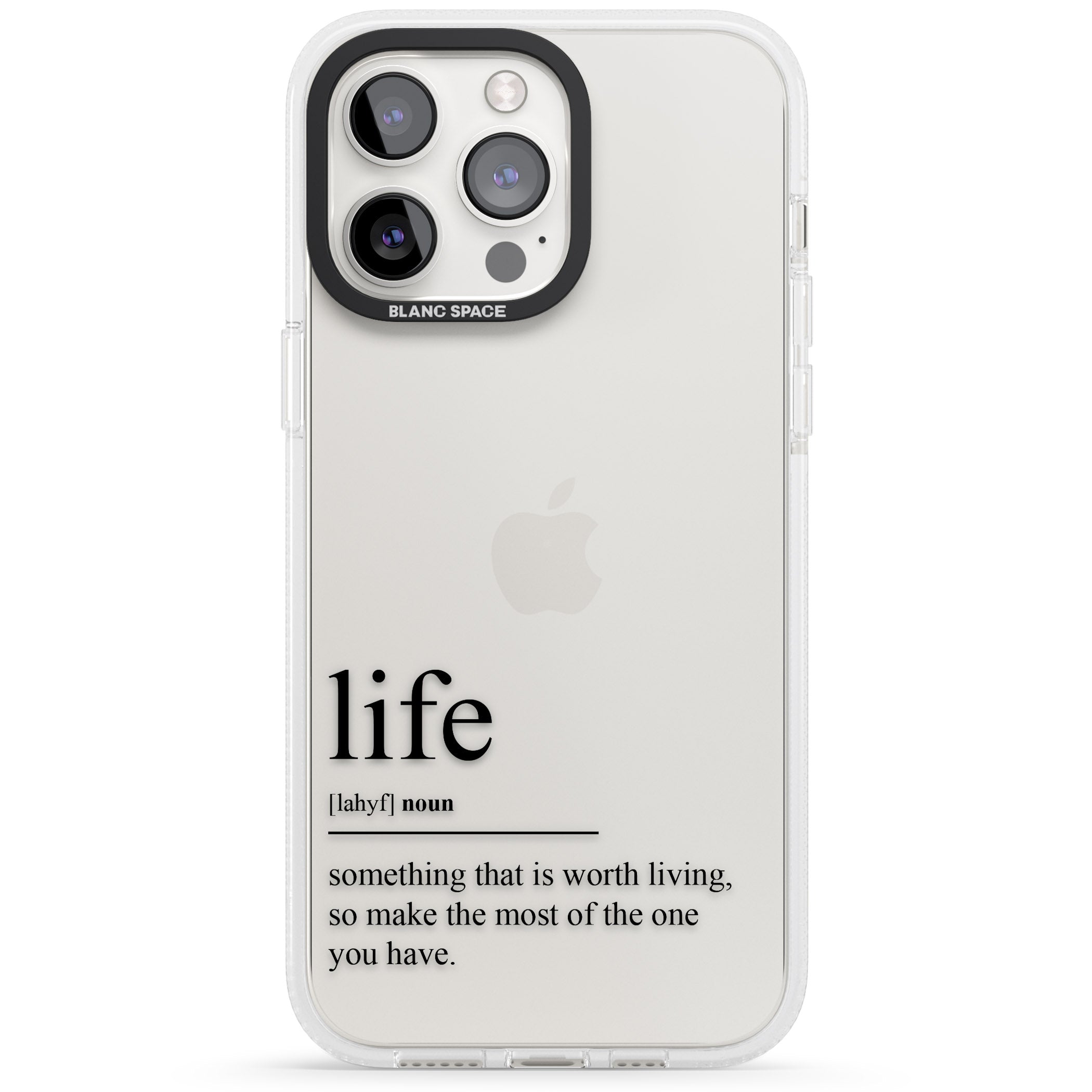 Life iPhone 15 Pro Max / 15 Pro / 14 Pro Max / 14 Pro / 13 Pro Clear Case Impact Air - Blanc Space