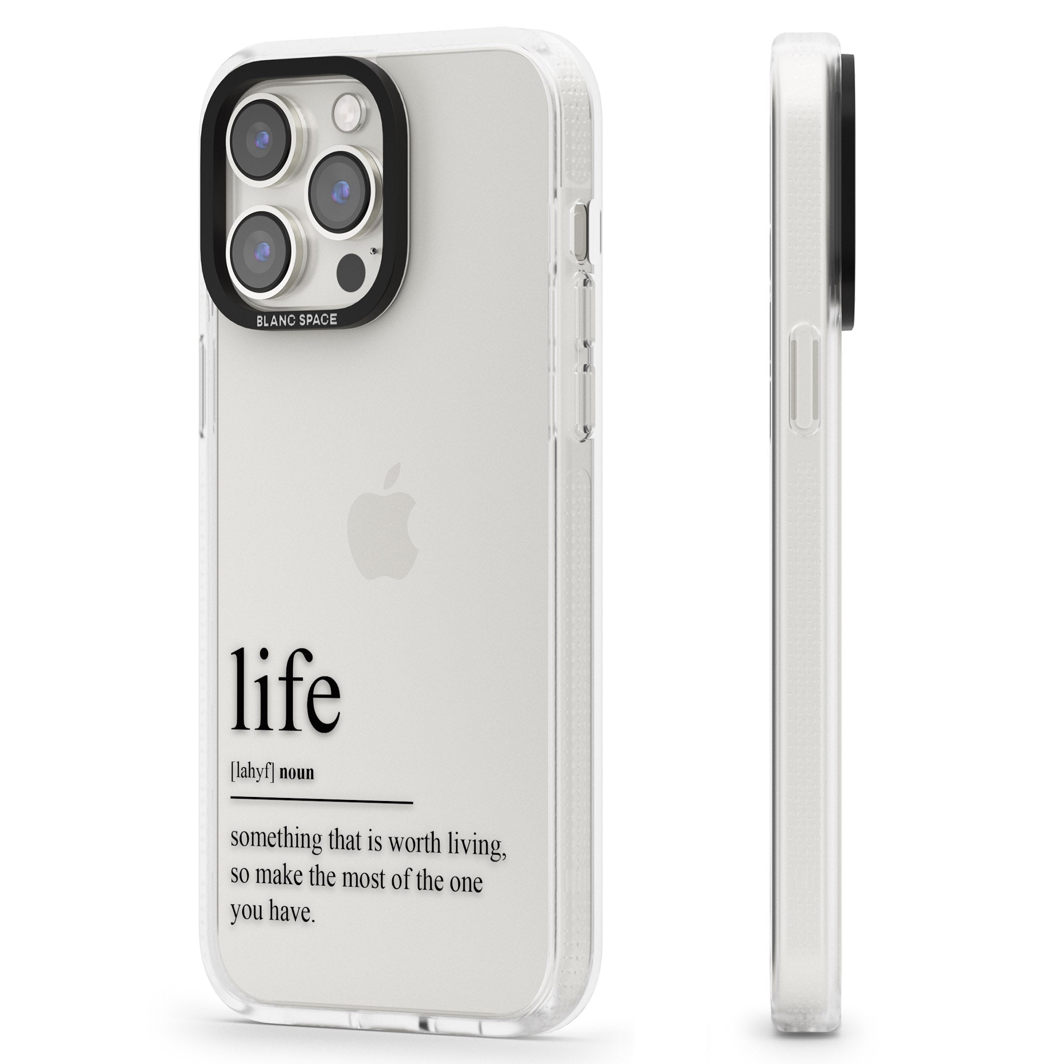 Life iPhone 15 Pro Max / 15 Pro / 14 Pro Max / 14 Pro / 13 Pro Clear Case Impact Air - Blanc Space