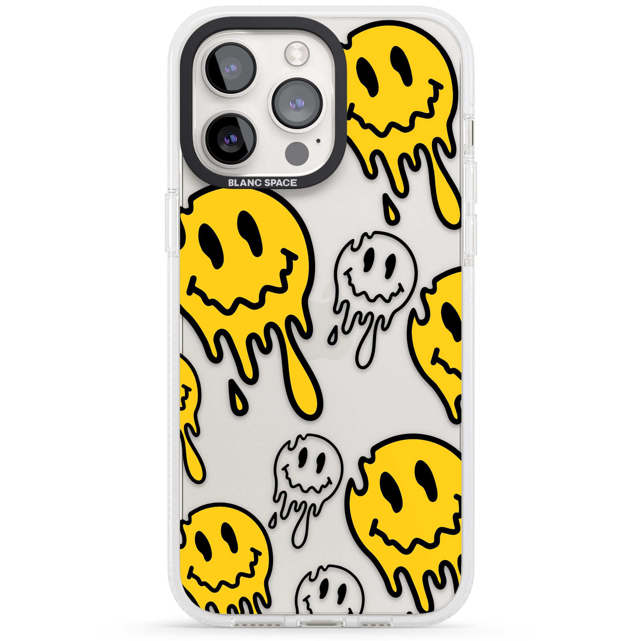 Face Melt iPhone 15 Pro Max / 15 Pro / 14 Pro Max / 14 Pro / 13 Pro Clear Case Impact Air - Blanc Space