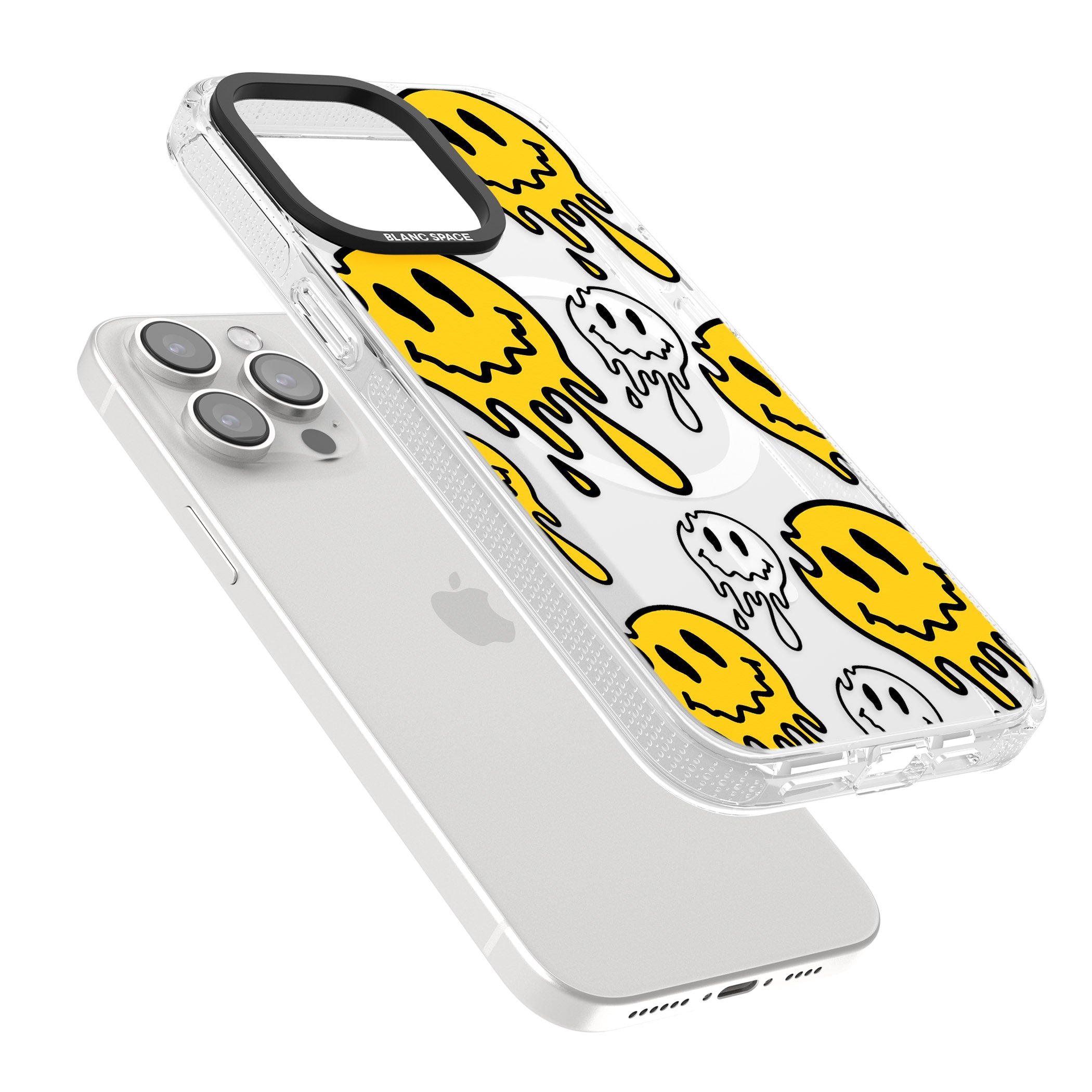 Face Melt iPhone 15 Pro Max / 15 Pro / 14 Pro Max / 14 Pro / 13 Pro Clear Case Impact Air - Blanc Space