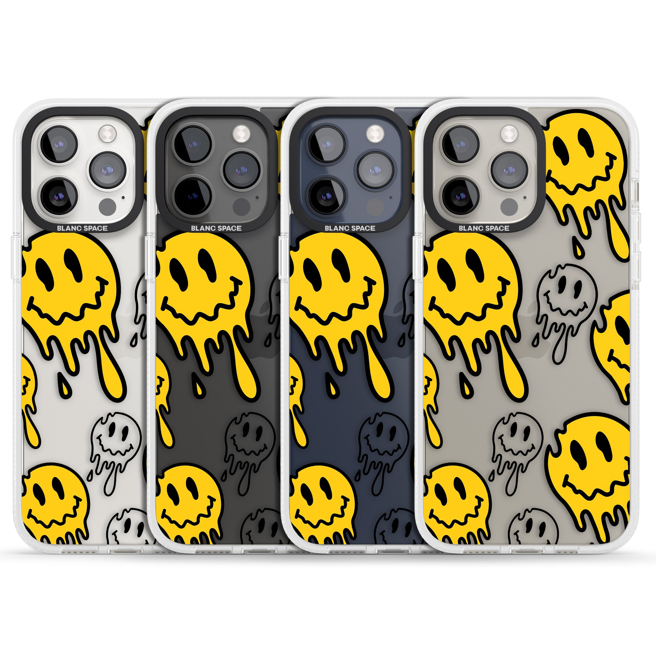 Face Melt iPhone 15 Pro Max / 15 Pro / 14 Pro Max / 14 Pro / 13 Pro Clear Case Impact Air - Blanc Space