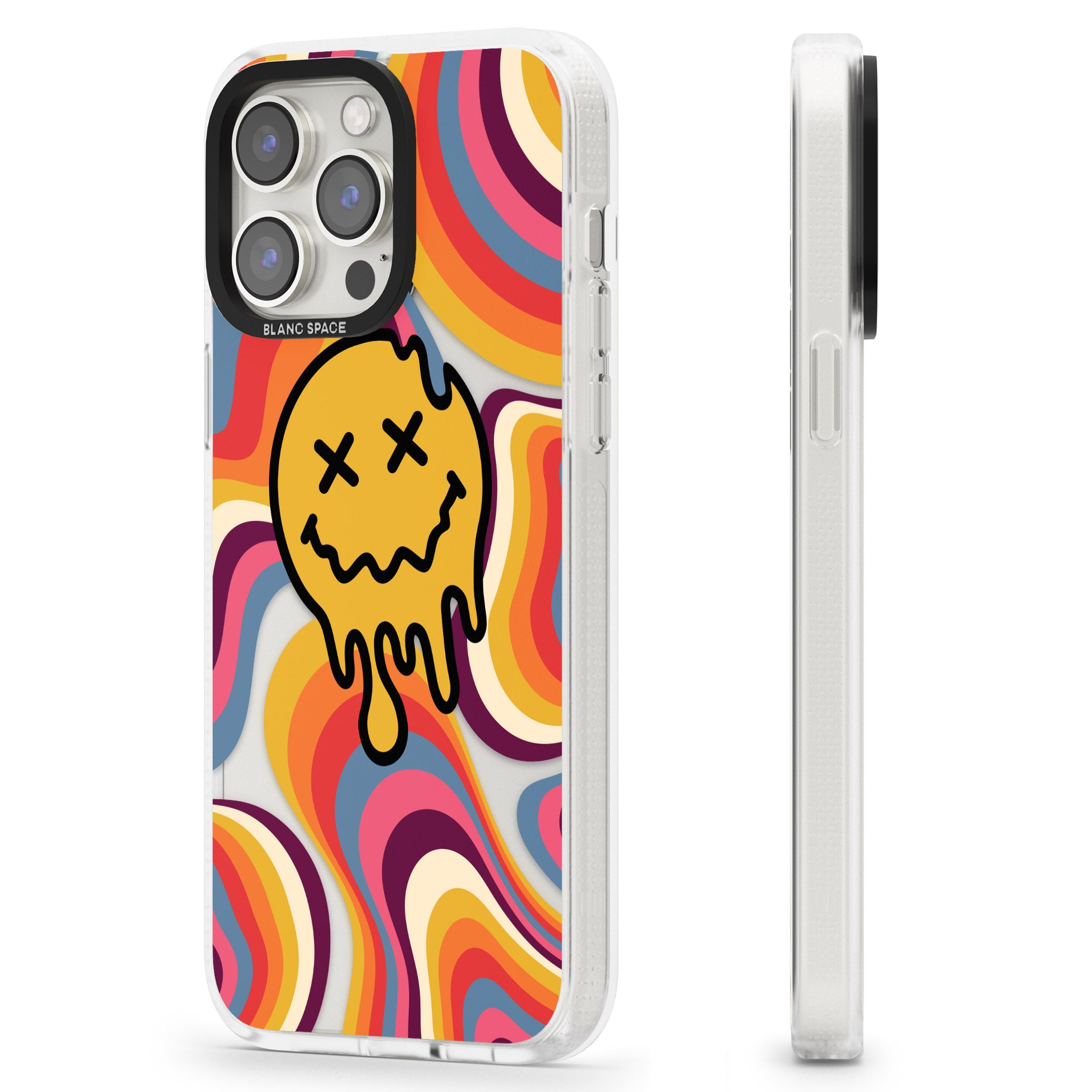 Trippy Face Melt iPhone 15 Pro Max / 15 Pro / 14 Pro Max / 14 Pro / 13 Pro Clear Case Impact Air - Blanc Space