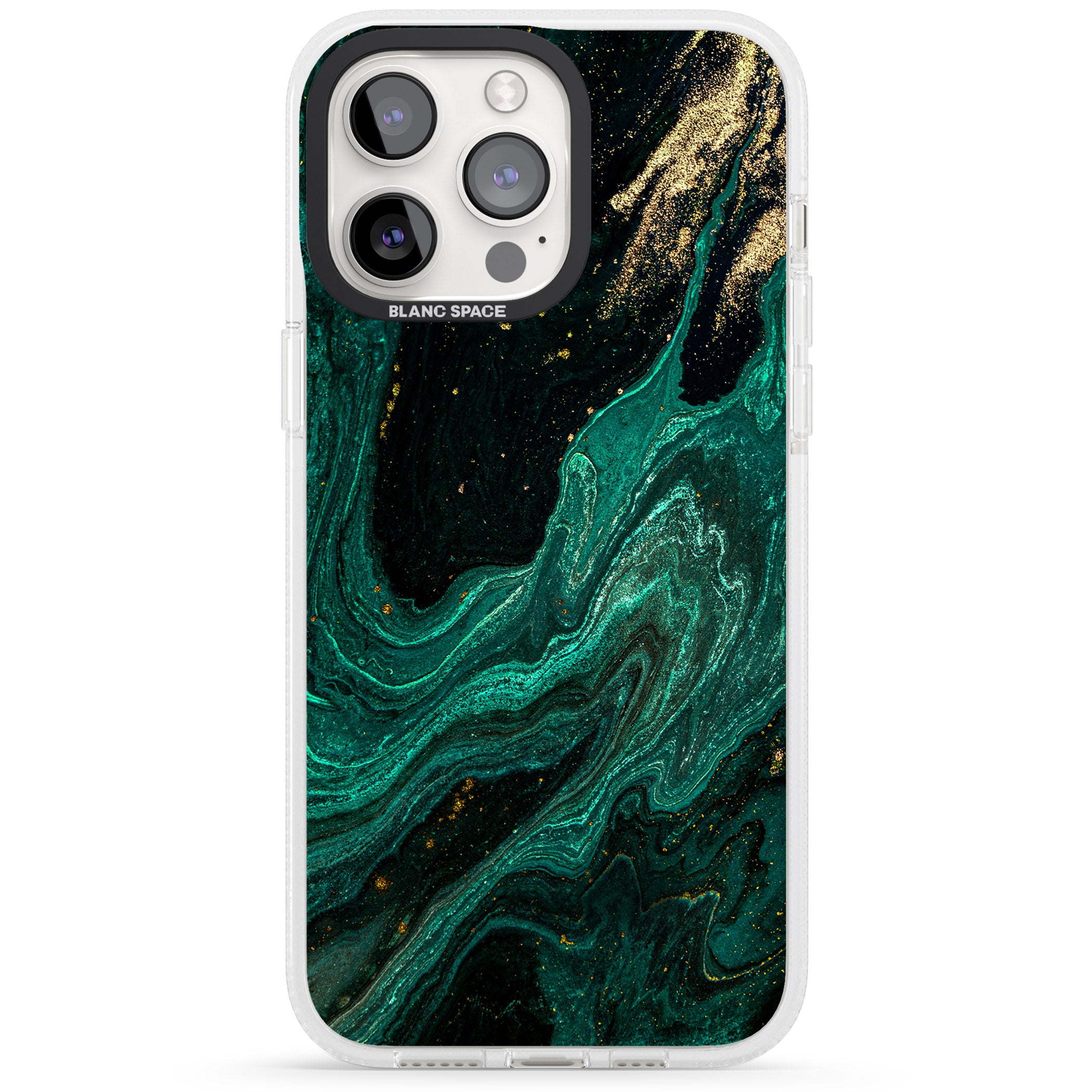 Emerald Lagoon iPhone 15 Pro Max / 15 Pro / 14 Pro Max / 14 Pro / 13 Pro Clear Case Impact Air - Blanc Space