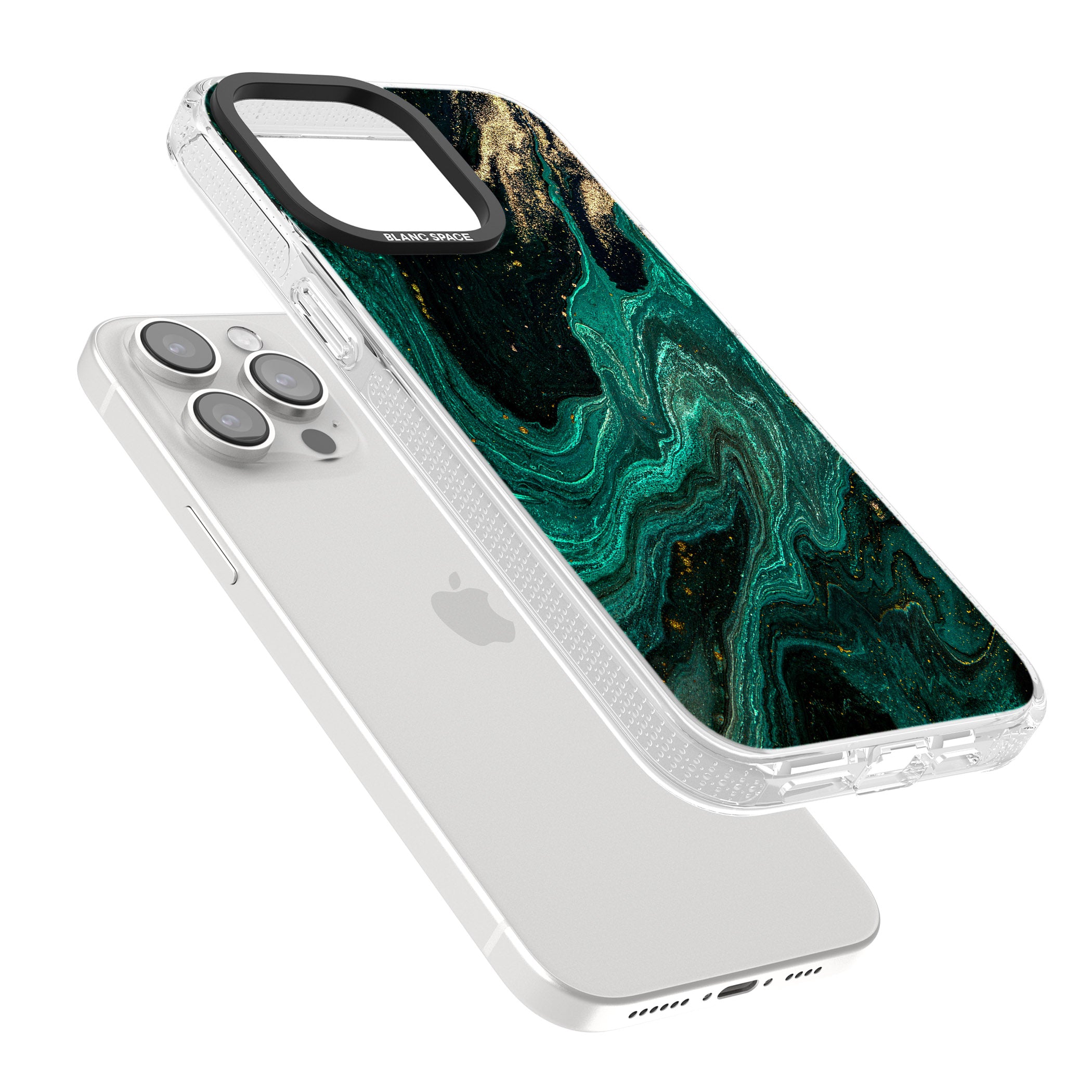 Emerald Lagoon iPhone 15 Pro Max / 15 Pro / 14 Pro Max / 14 Pro / 13 Pro Clear Case Impact Air - Blanc Space