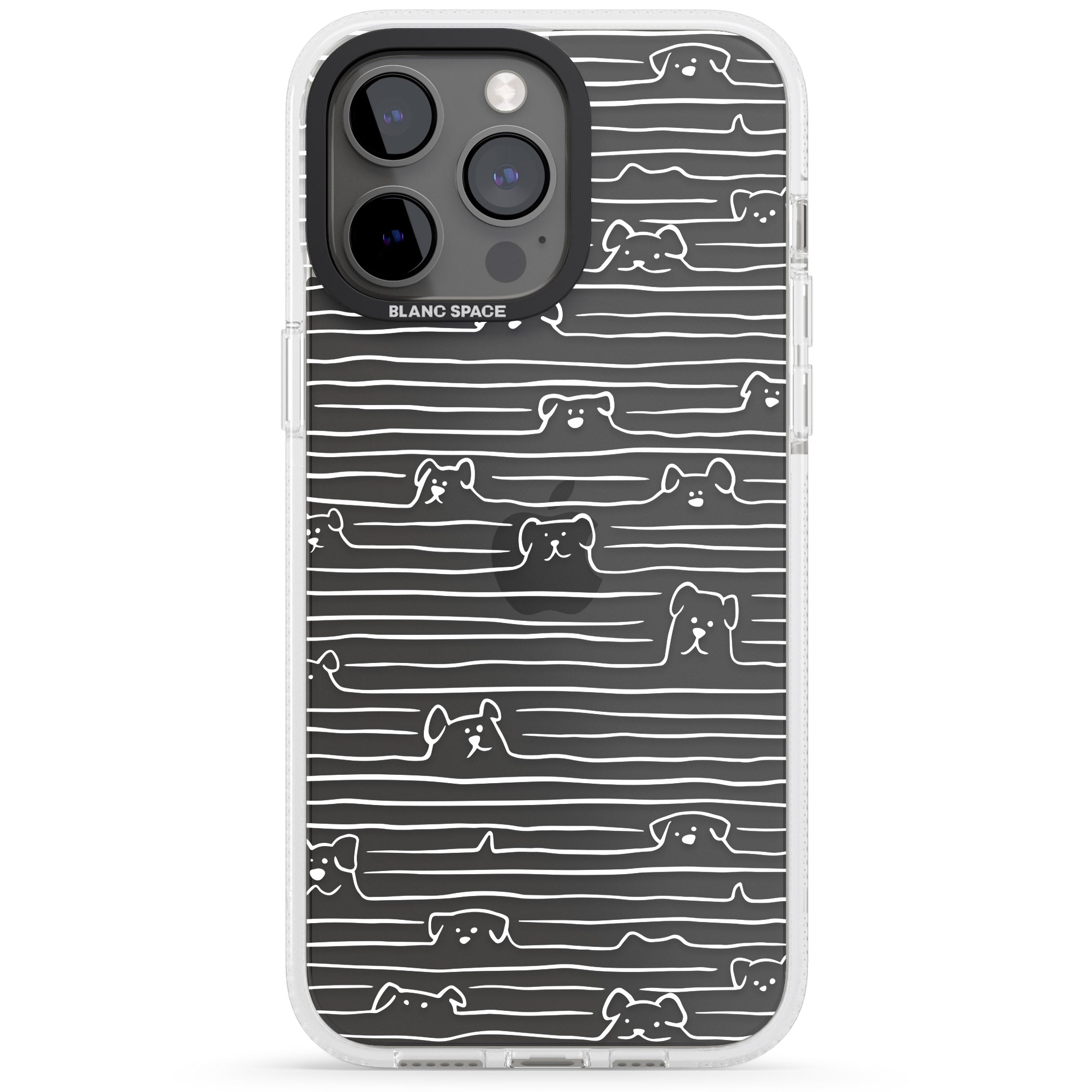 Dog Line Art - White iPhone 15 Pro Max / 15 Pro / 14 Pro Max / 14 Pro / 13 Pro Clear Case Impact Air - Blanc Space