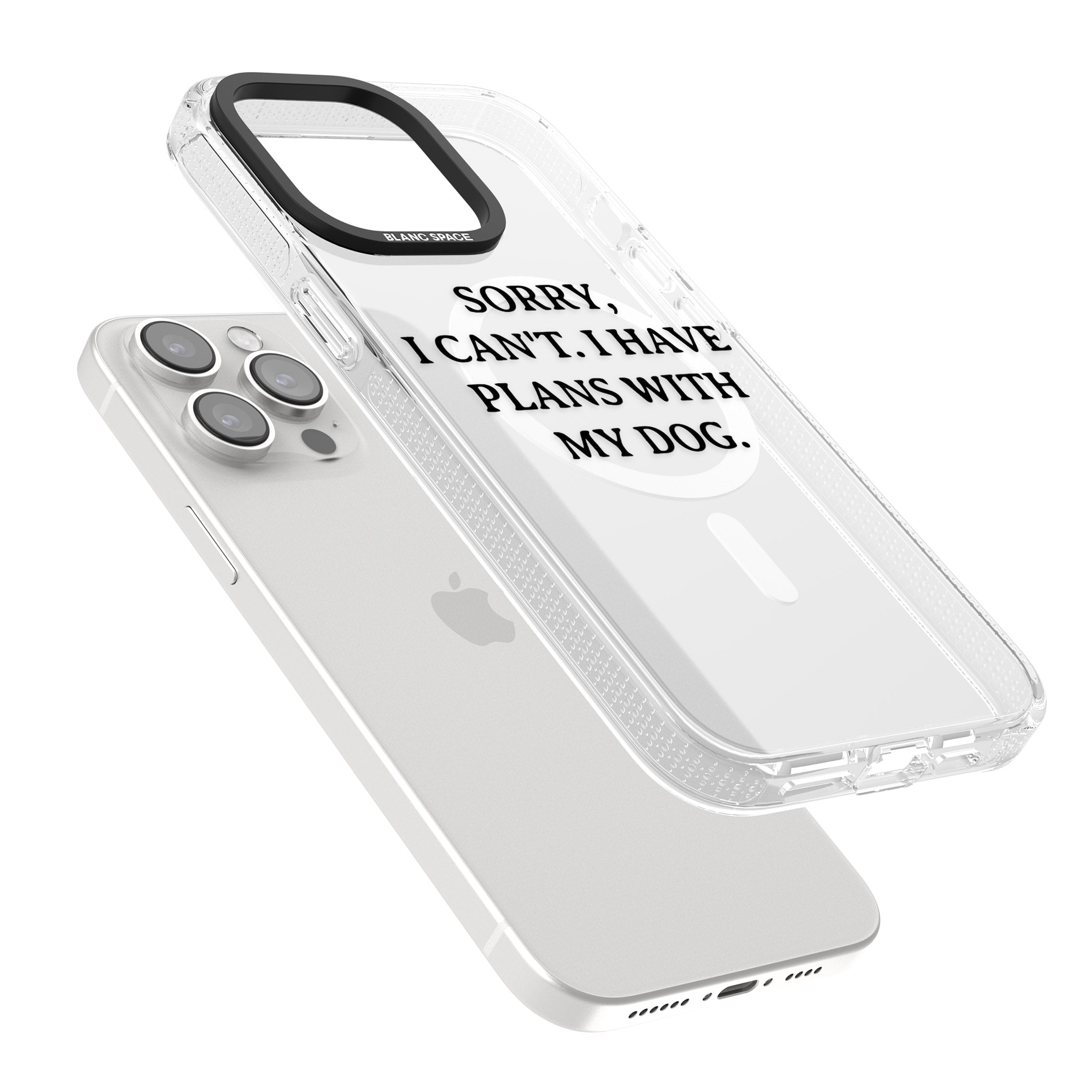 I Have Plans With My Dog iPhone 15 Pro Max / 15 Pro / 14 Pro Max / 14 Pro / 13 Pro Clear Case Impact Air - Blanc Space