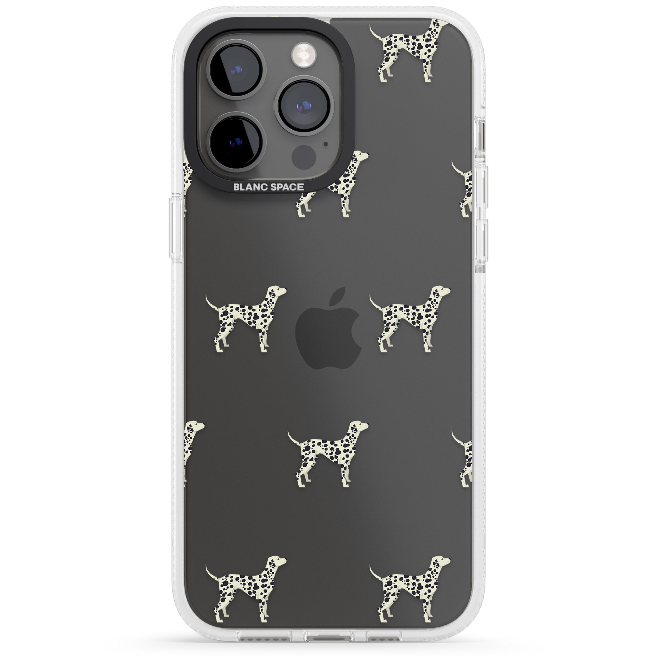 Dalmation Dog Pattern Clear iPhone 15 Pro Max / 15 Pro / 14 Pro Max / 14 Pro / 13 Pro Clear Case Impact Air - Blanc Space