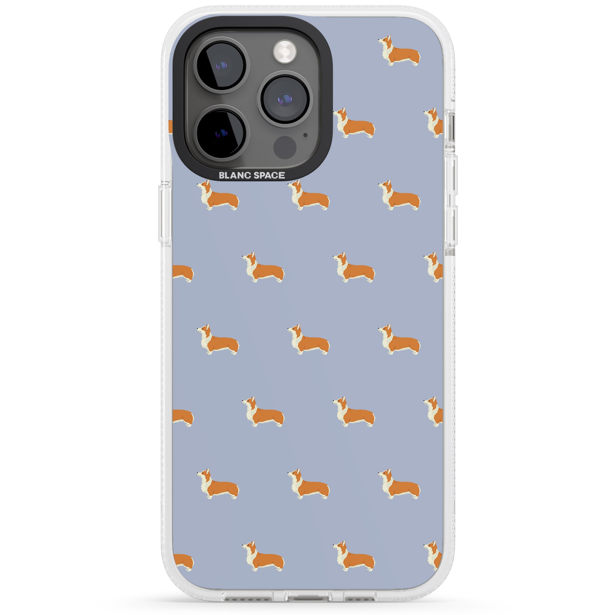 Pembroke Welsh Corgi Dog Pattern iPhone 15 Pro Max / 15 Pro / 14 Pro Max / 14 Pro / 13 Pro Clear Case Impact Air - Blanc Space