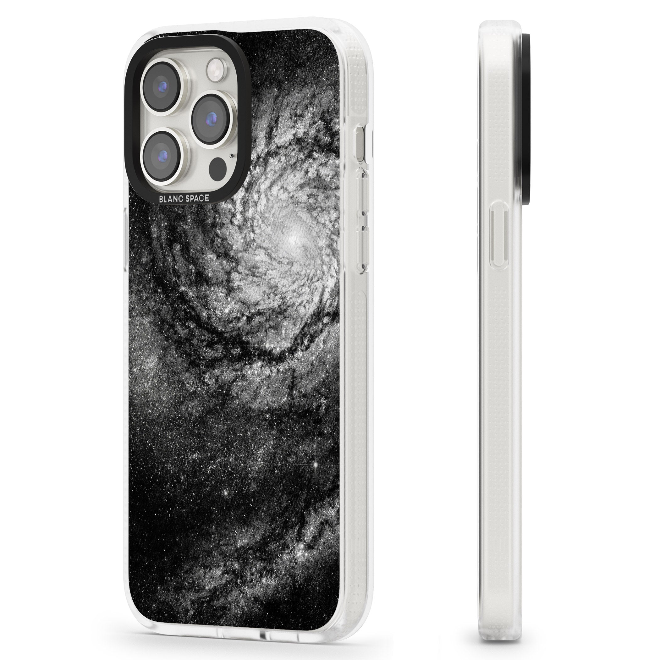 Night Sky Galaxies: Milky Way Galaxy iPhone 15 Pro Max / 15 Pro / 14 Pro Max / 14 Pro / 13 Pro Clear Case Impact Air - Blanc Space