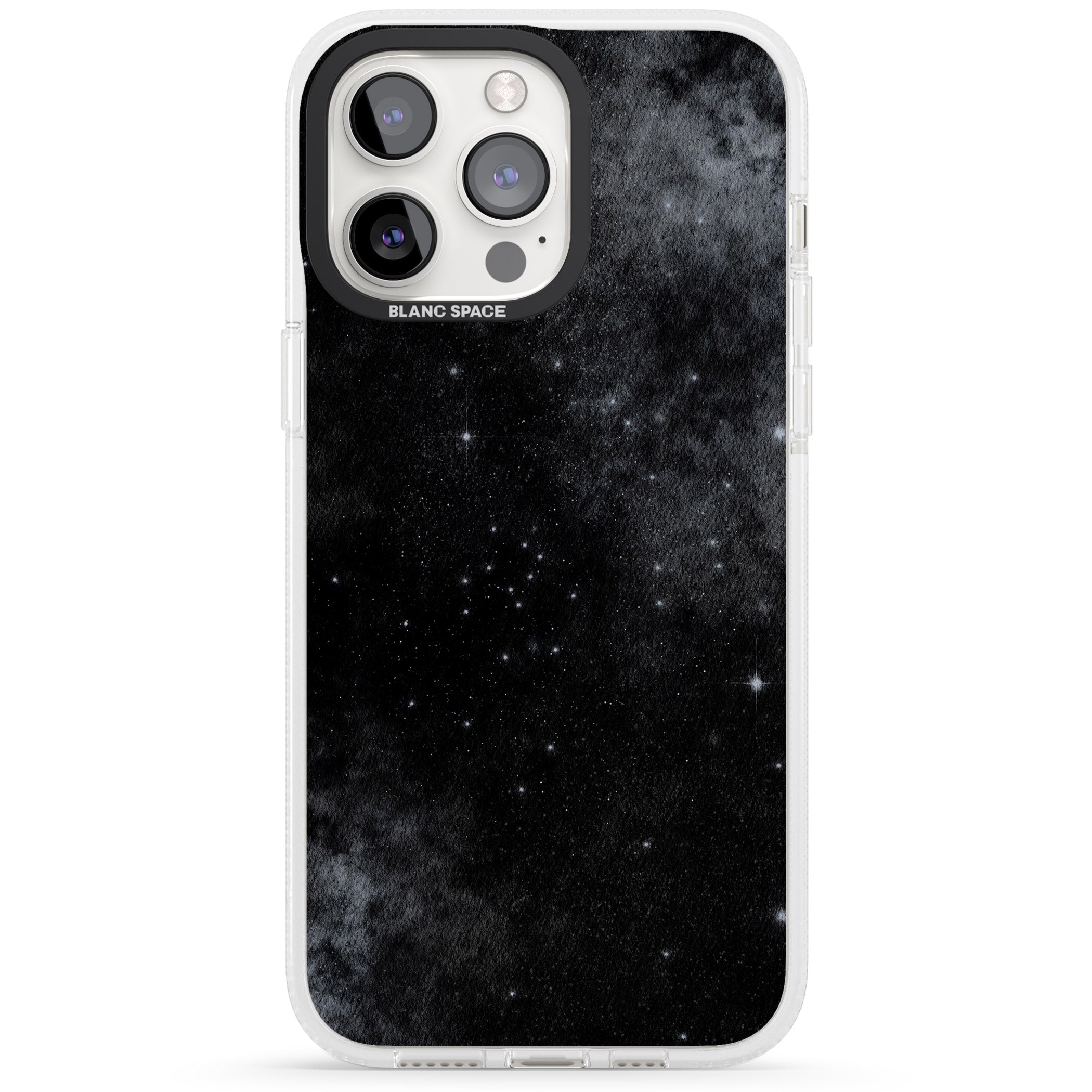 Night Sky Galaxies: Shimmering Stars iPhone 15 Pro Max / 15 Pro / 14 Pro Max / 14 Pro / 13 Pro Clear Case Impact Air - Blanc Space